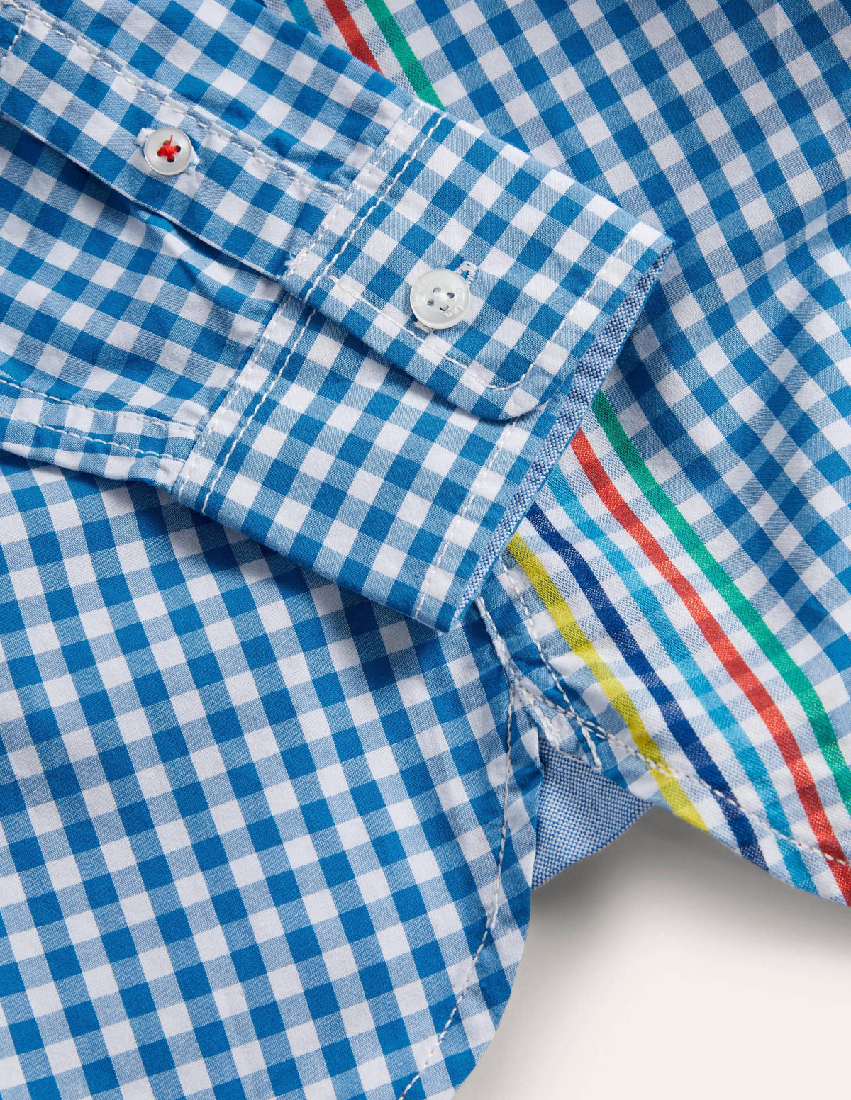 Casual Laundered Shirt-Blue Gingham - Image 3