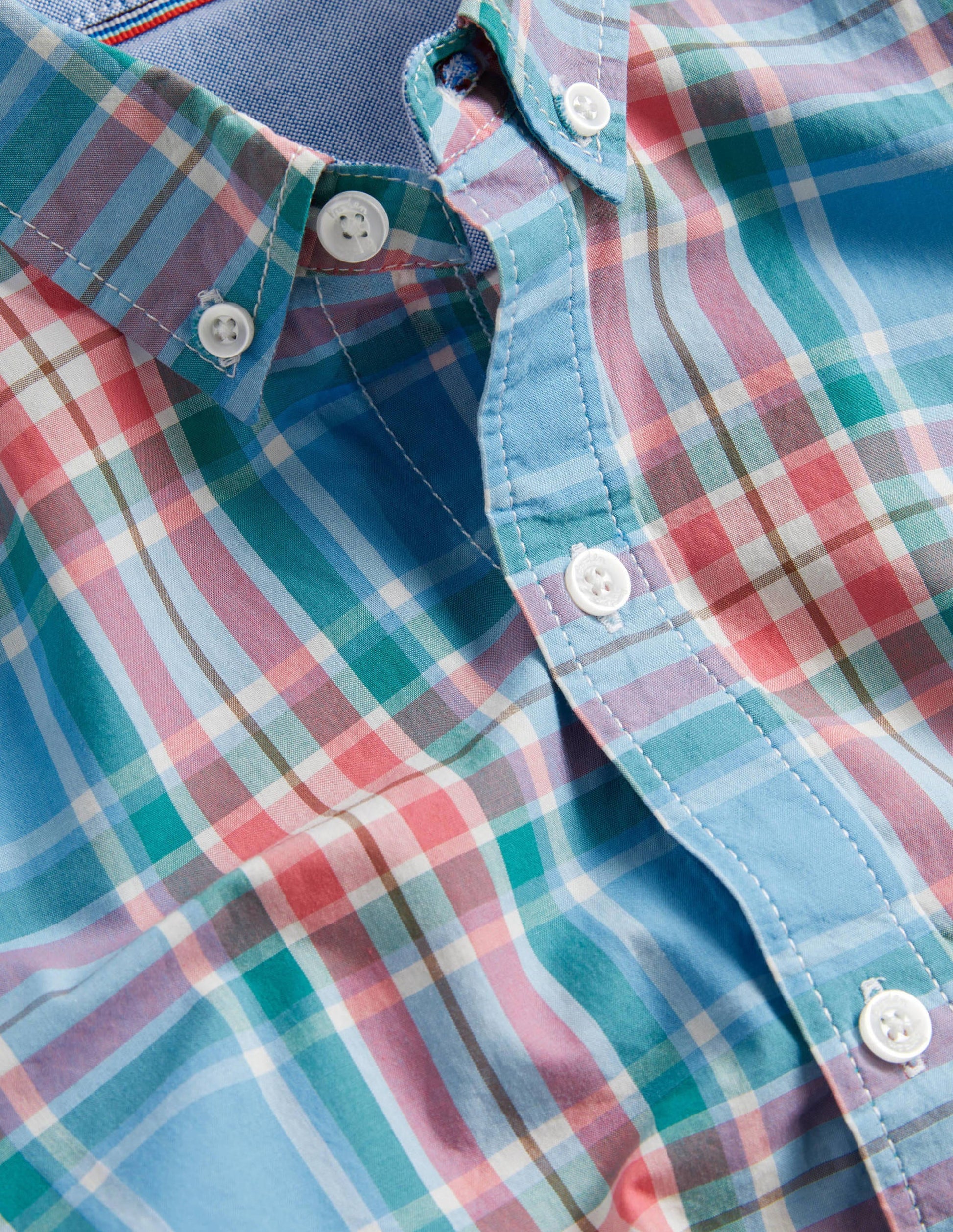 Casual Laundered Shirt-Bright Bluebell/Sardinia Check-3