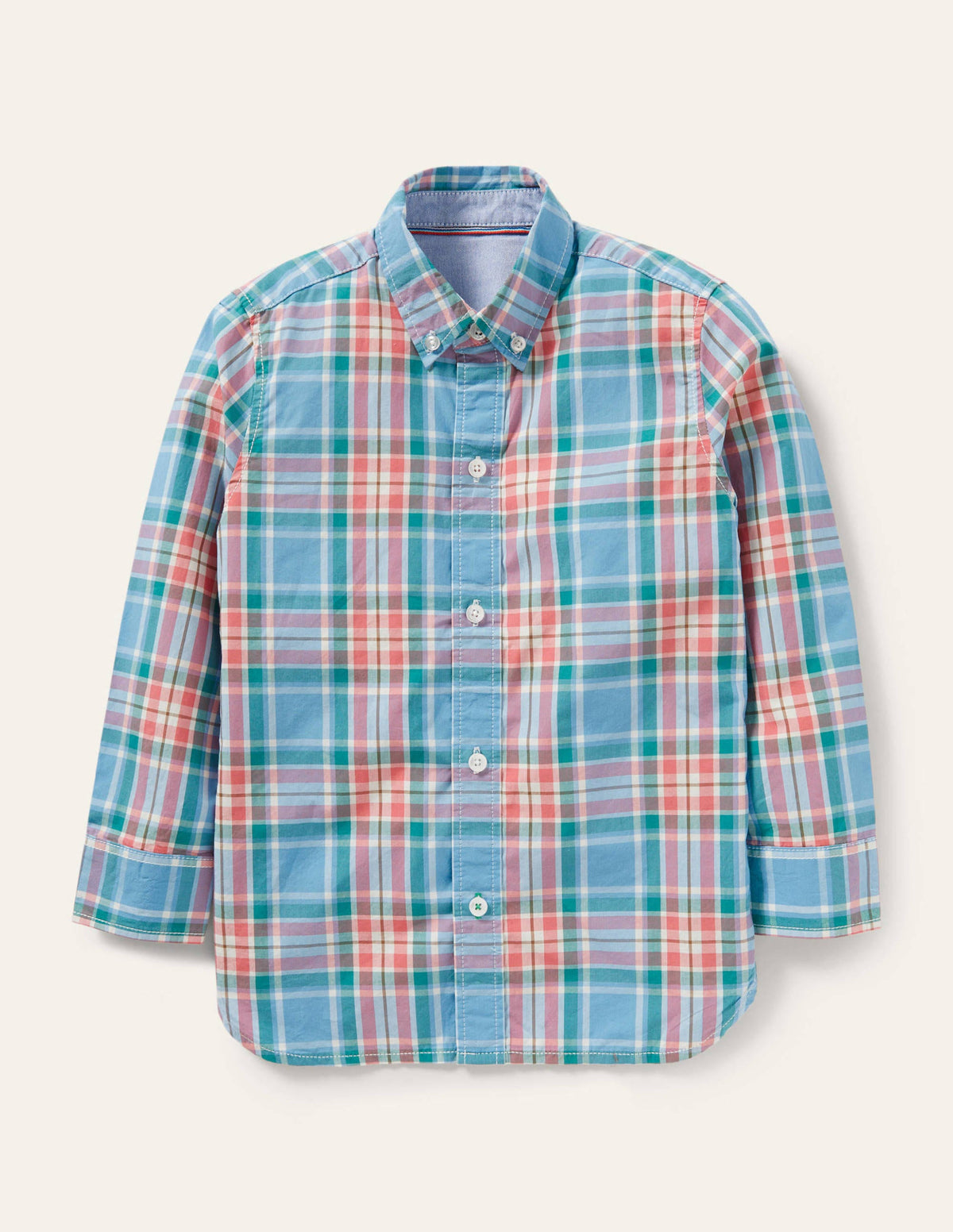 Casual Laundered Shirt-Bright Bluebell/Sardinia Check - Image 1