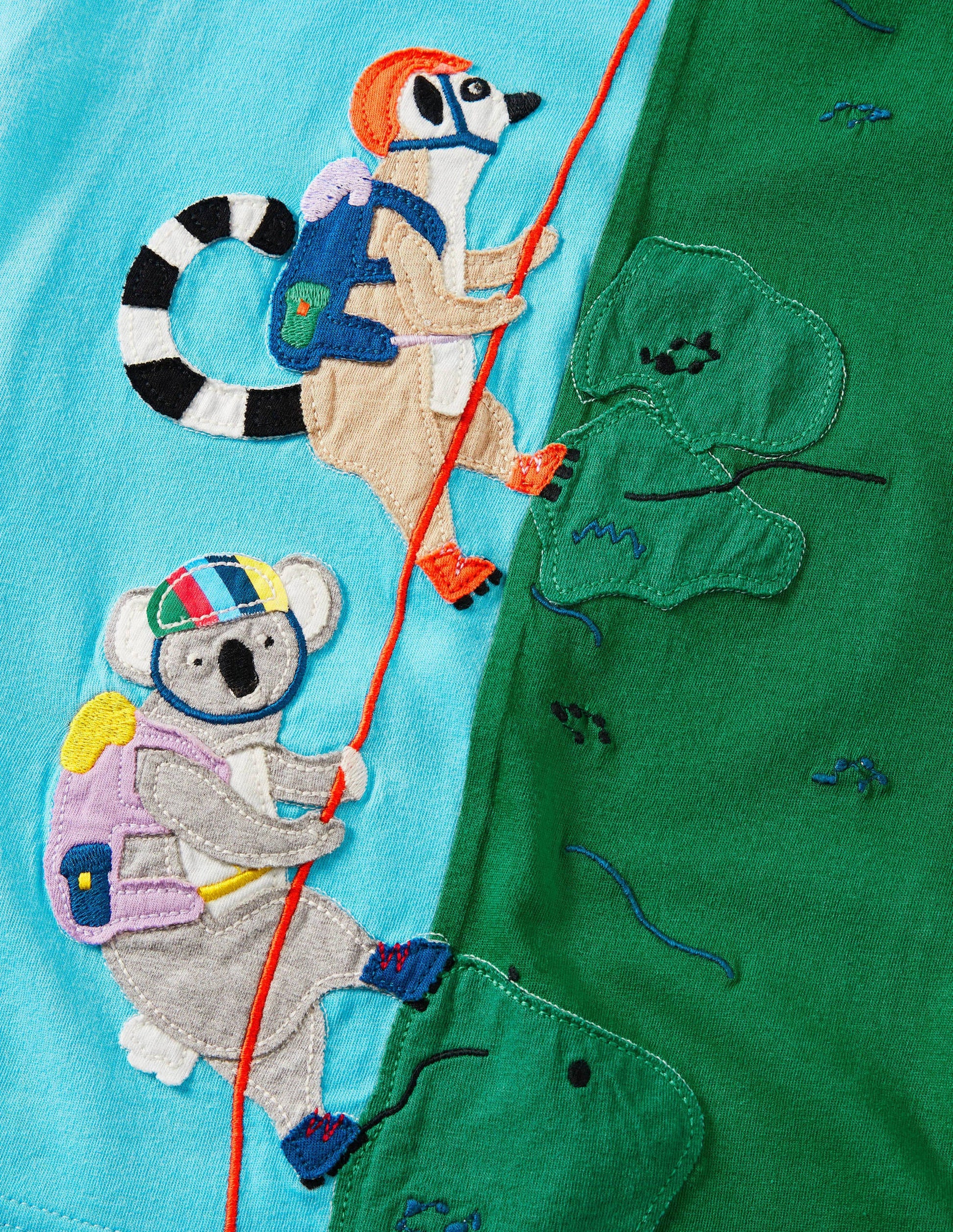Animal Adventure T-shirt-Aqua Blue Lemurs-3