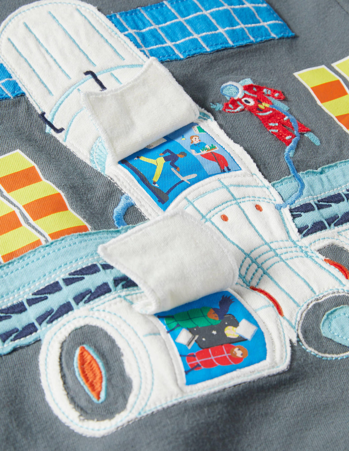 Lift-the-flap Space T-shirt-Smoke Grey Space Station-3