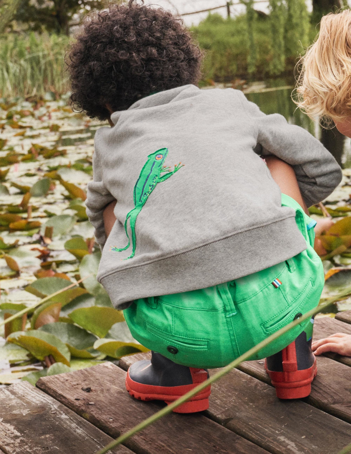 Front & Back Sweatshirt-Grey Marl Frog - Image 5