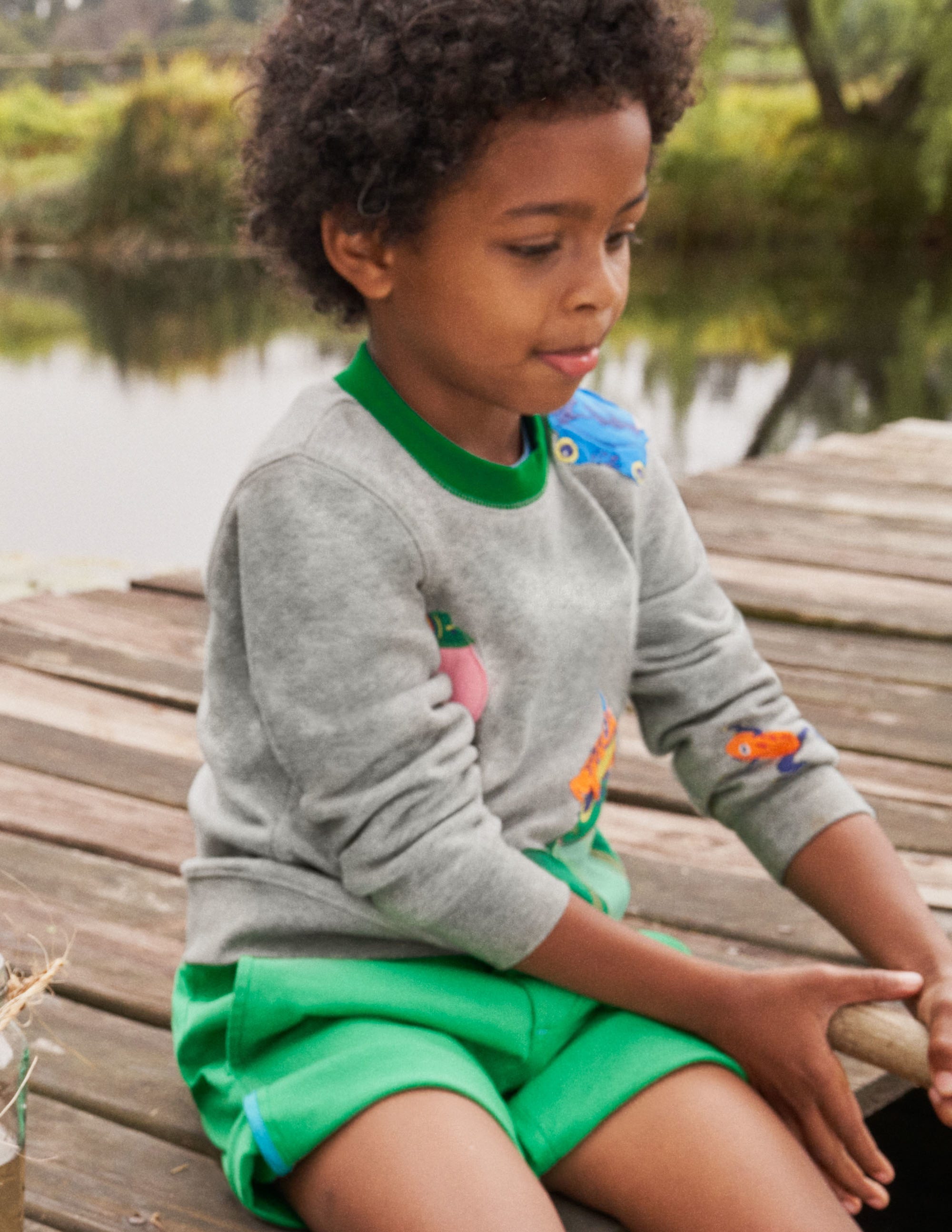 Front & Back Sweatshirt-Grey Marl Frog - Image 6