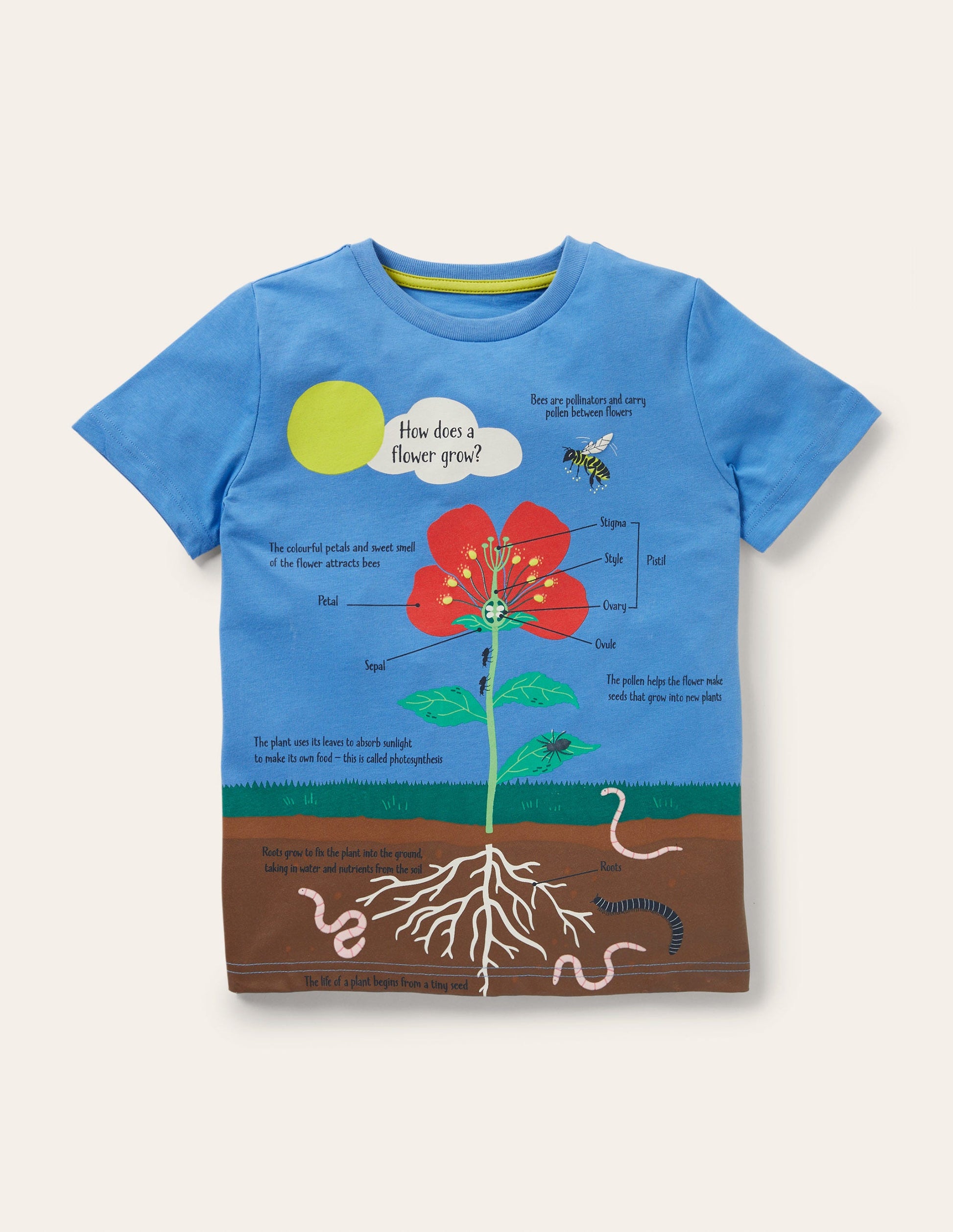 Blue Flower Educational T-shirt-Bright Bluebell Blue Flower-1