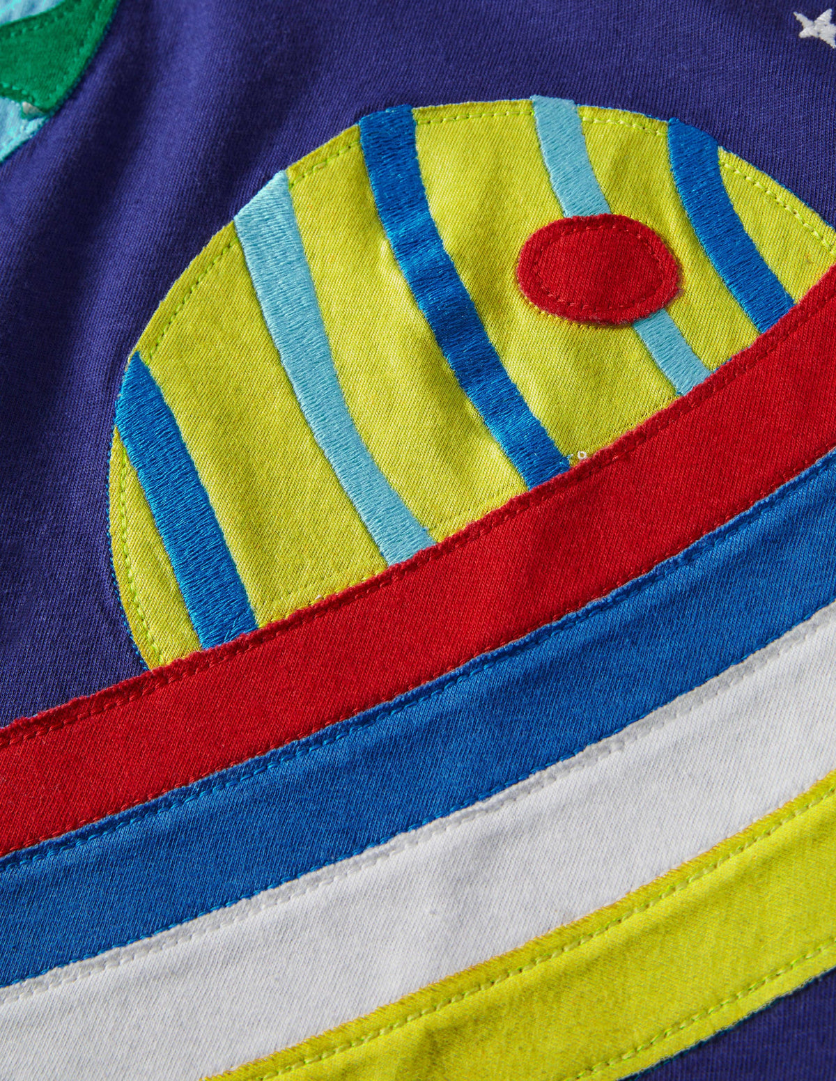 Zip Appliqué T-shirt-Starboard Blue Space-3