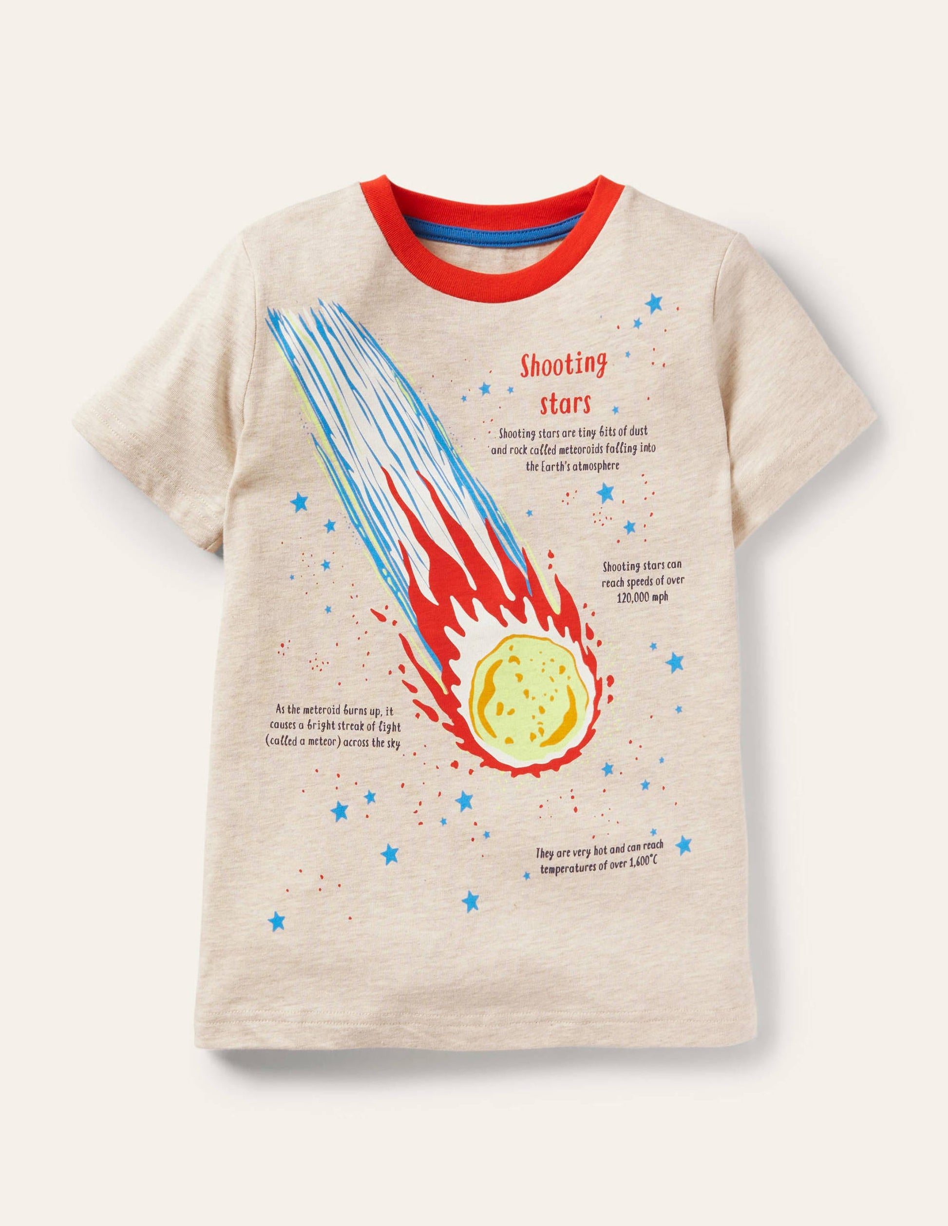 Glowing Educational T-shirt-Ivory Shooting Stars-1