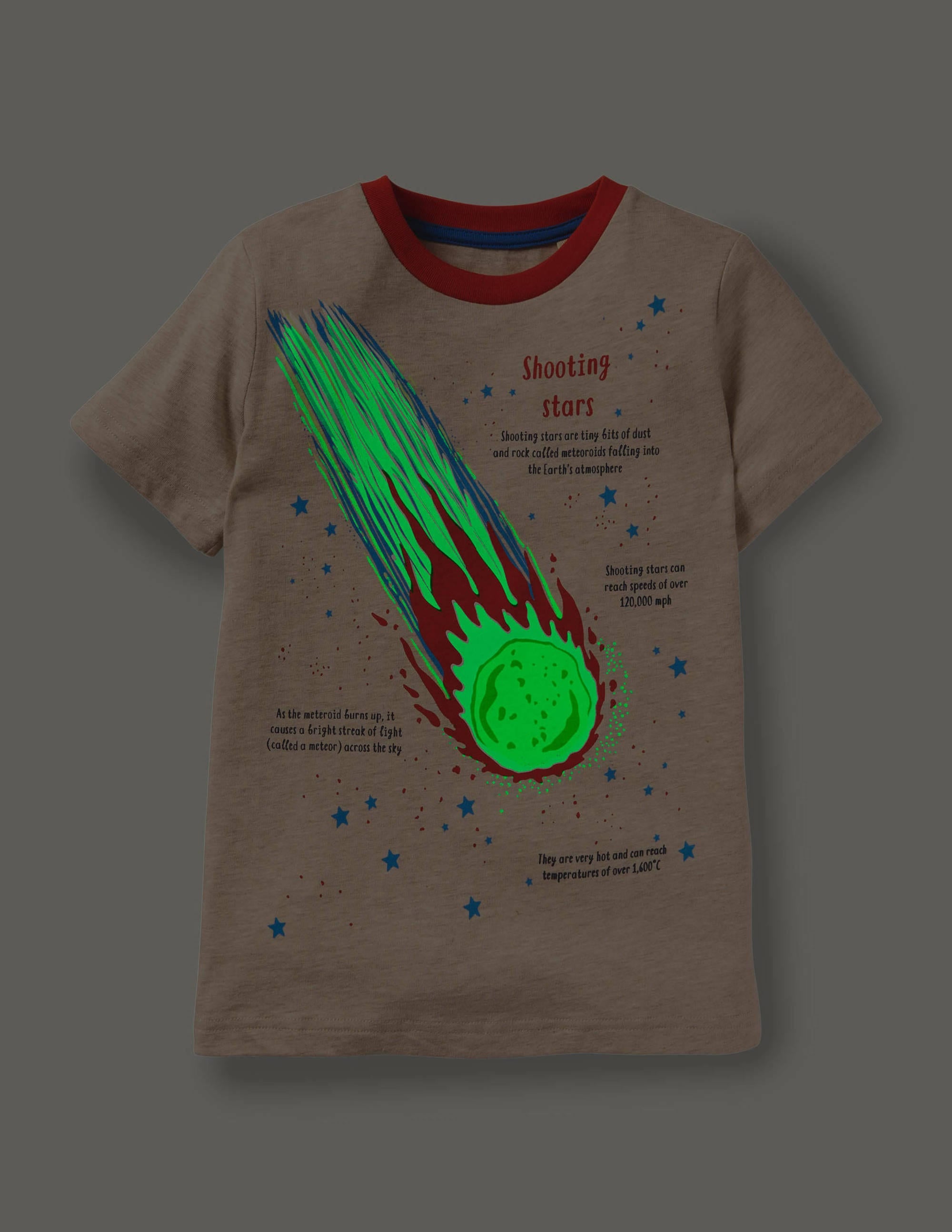 Glowing Educational T-shirt-Ivory Shooting Stars - Image 4