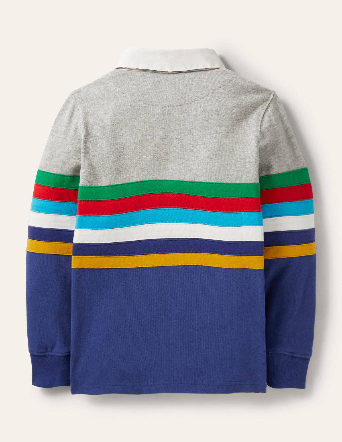 Colourblock Rugby Shirt-Colourblock Rainbow Stripe - Image 2