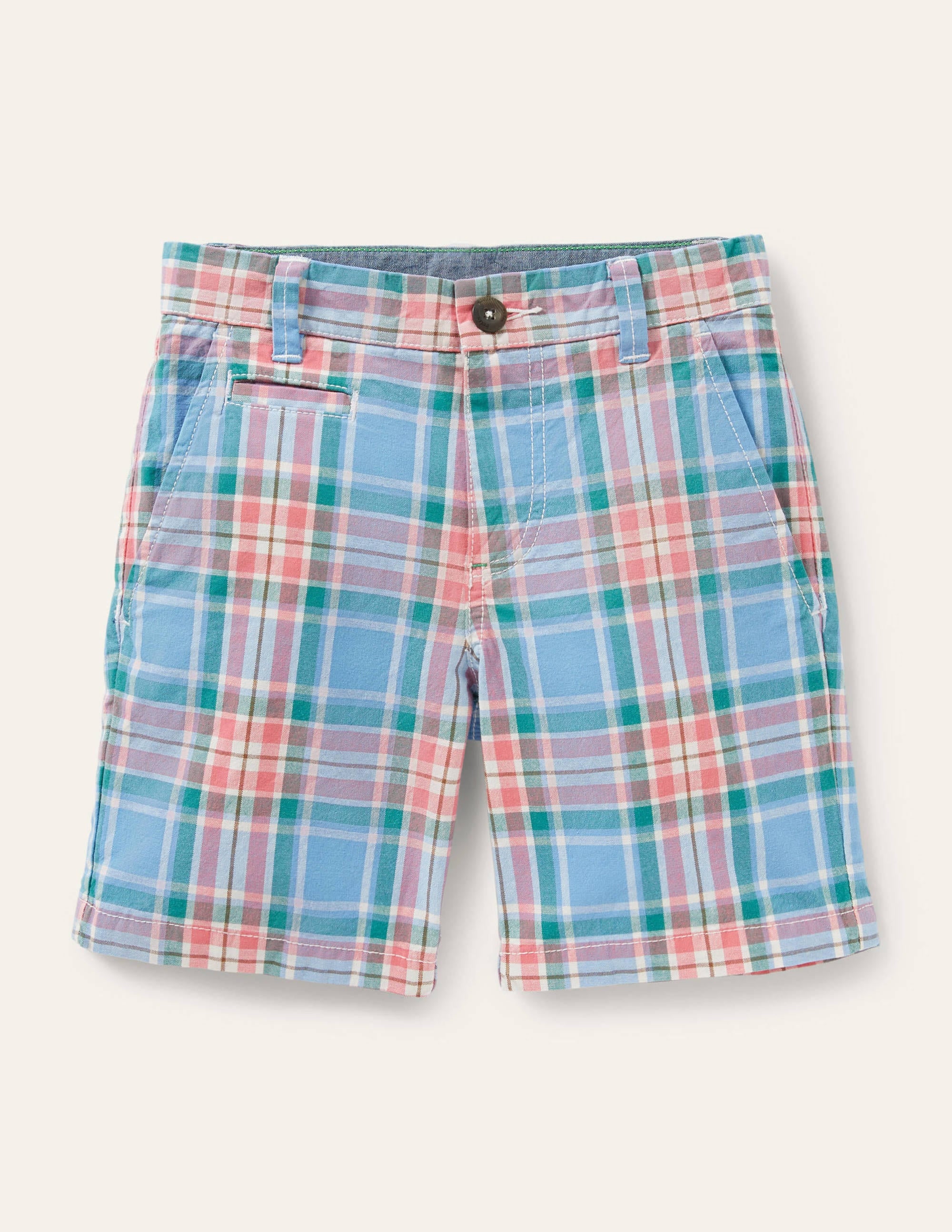 Chino Shorts-Bright Bluebell Blue Check - Image 1