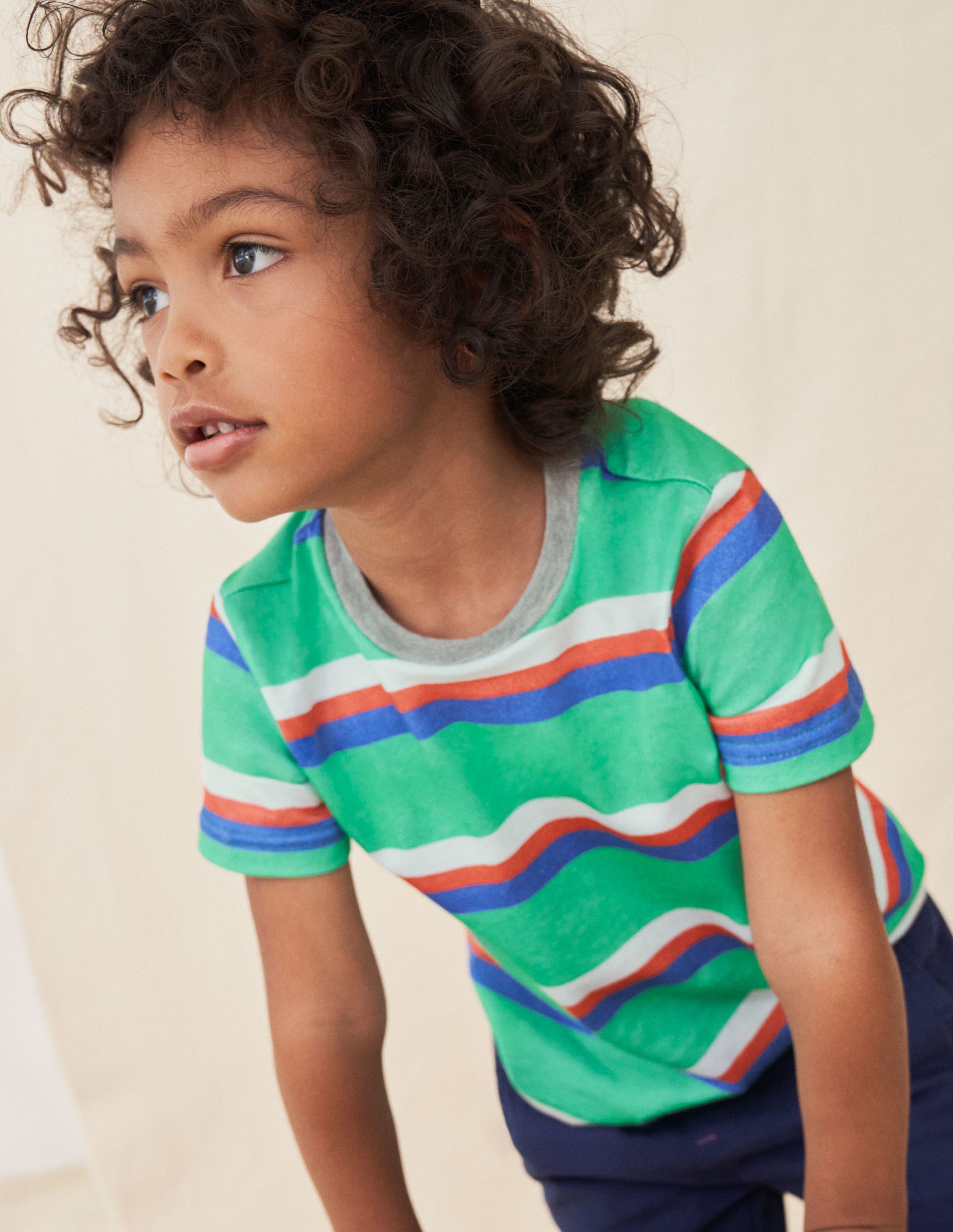 Slub Washed T-shirt-Tropical Green/Bluebell Blue - Image 4