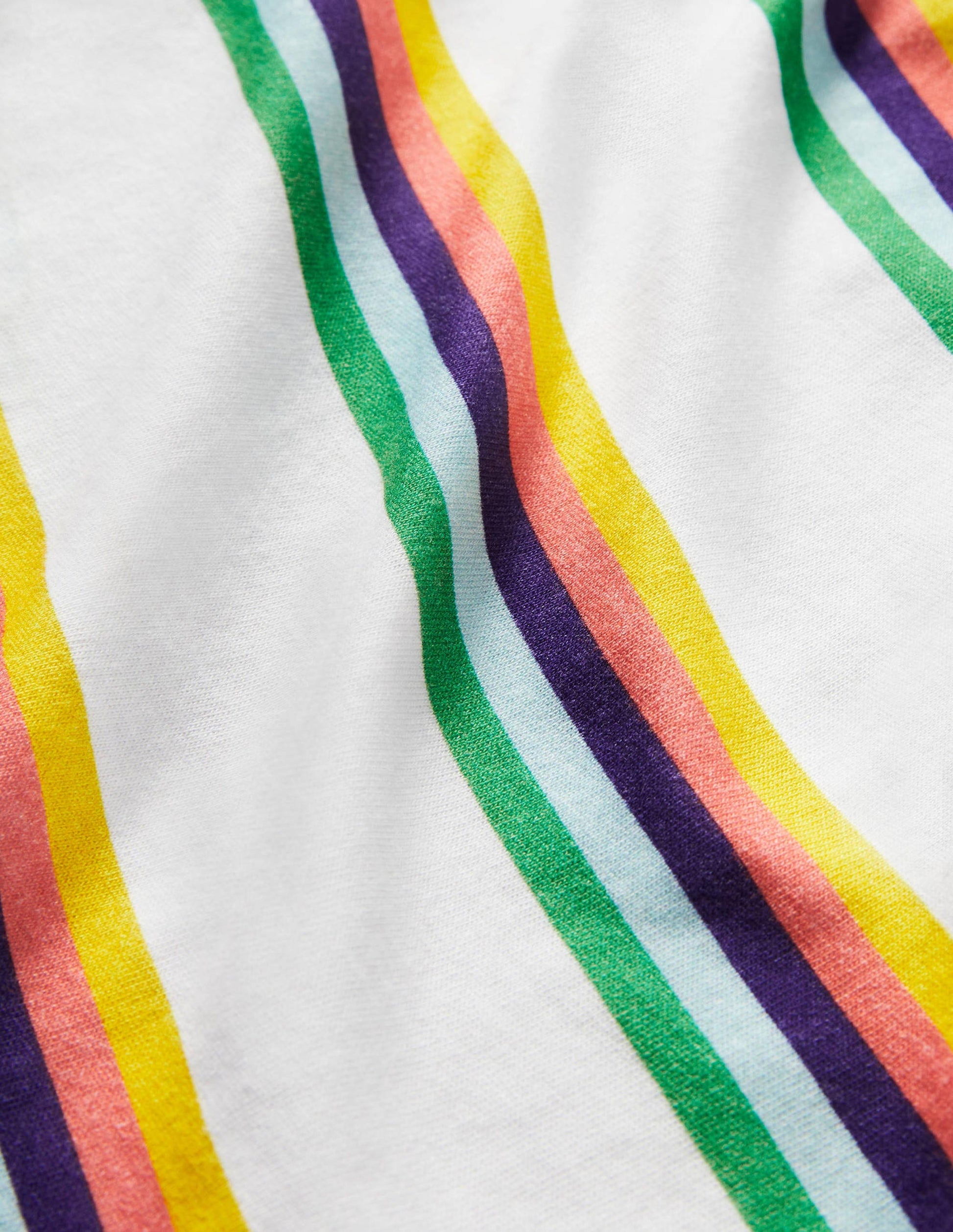 Slub Washed T-shirt-Ivory/Rainbow-3