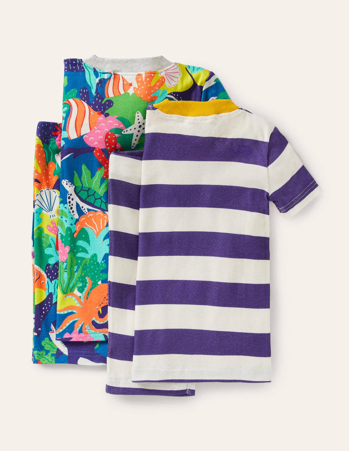 Snug Twin Pack Short Pyjamas-Multi Rainbow Reef-2