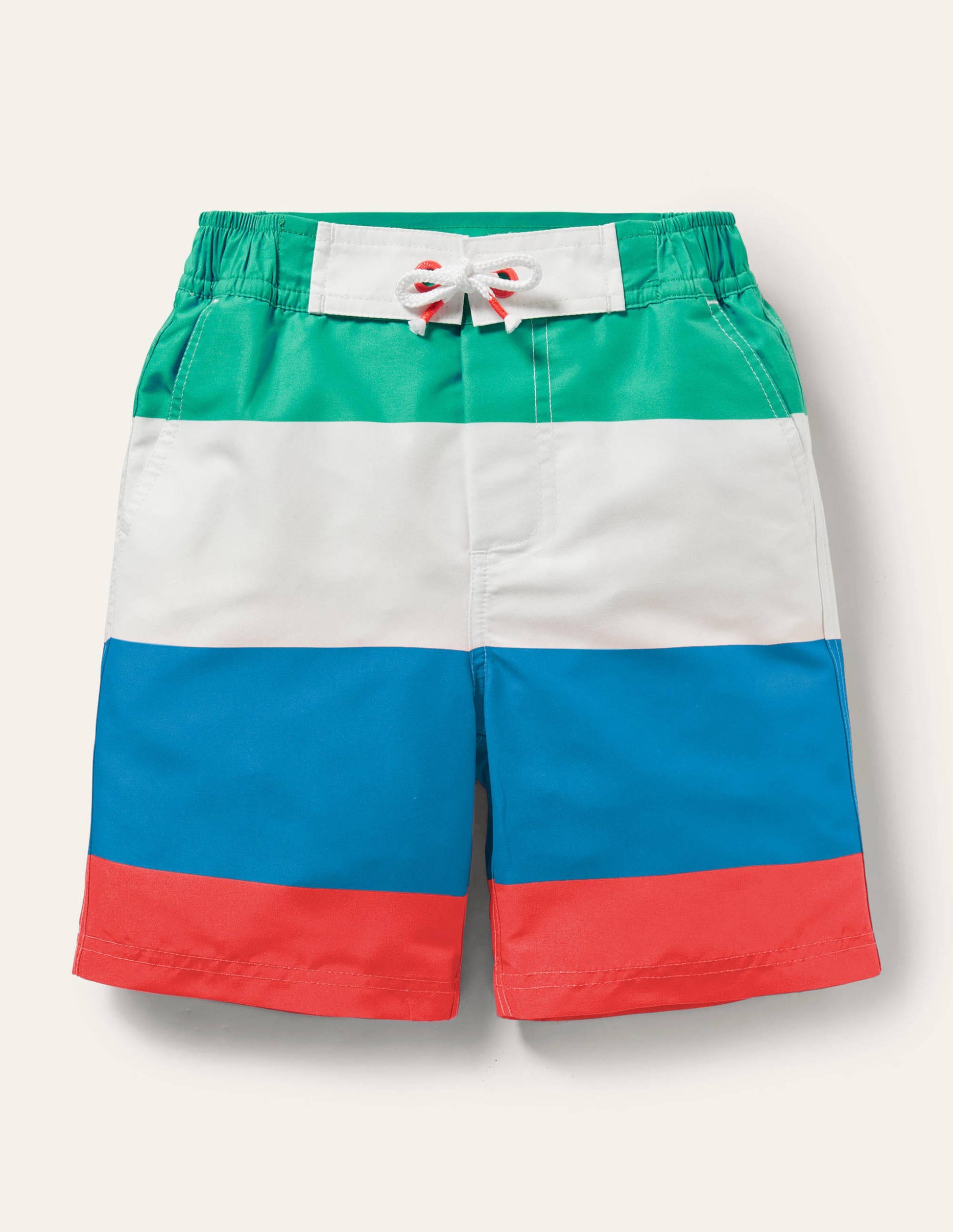 Board Shorts-Hot Coral Multi Stripe-1