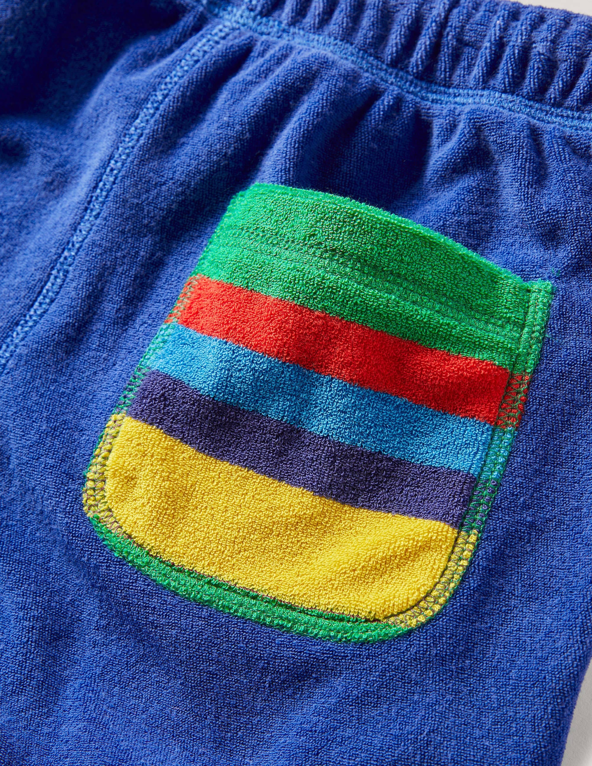 Towelling Sweatshorts-Blue Wave Rainbow - Image 3