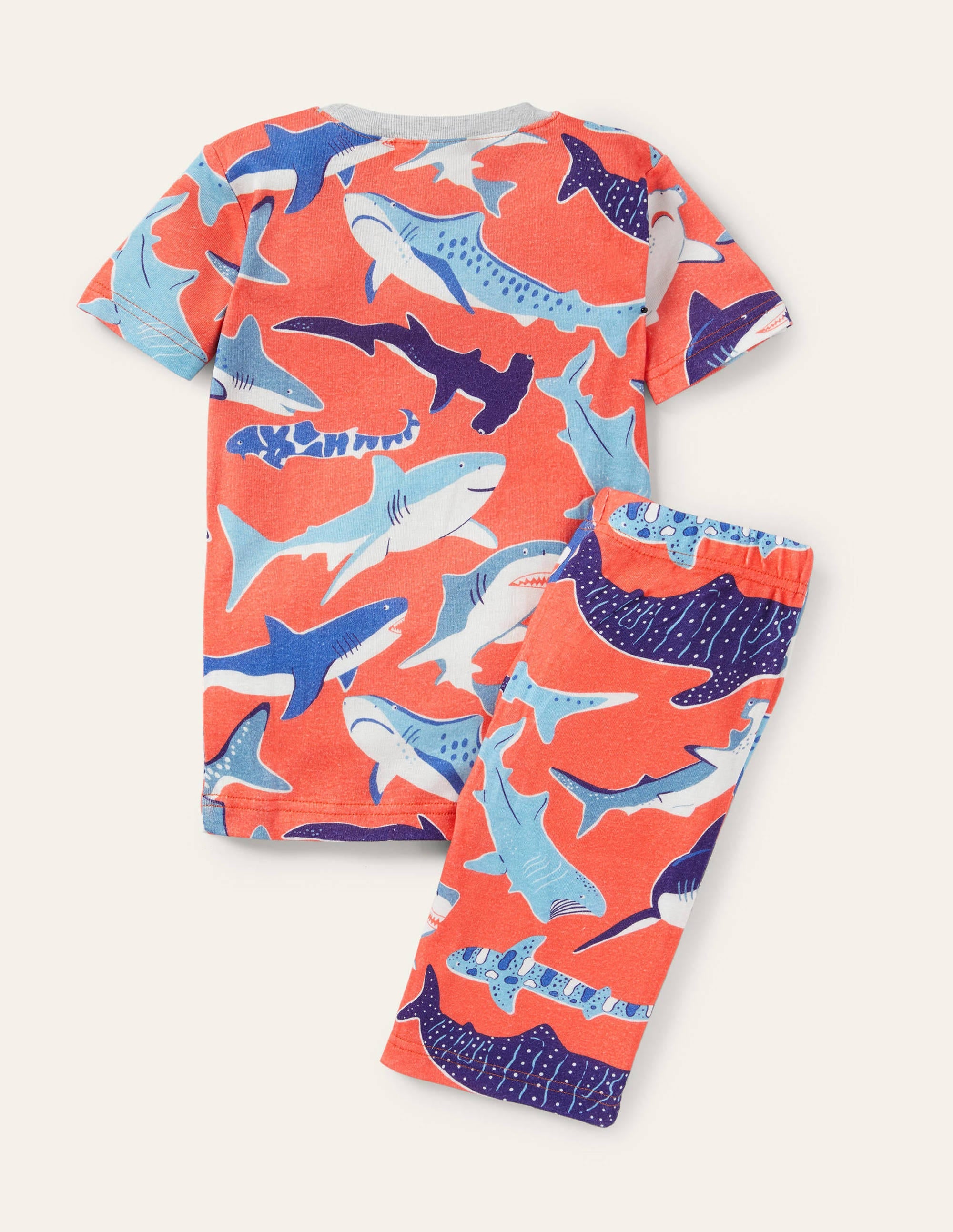 Red Glow-in-the-dark Shark Pyjamas-Soft Red Sharks - Image 2