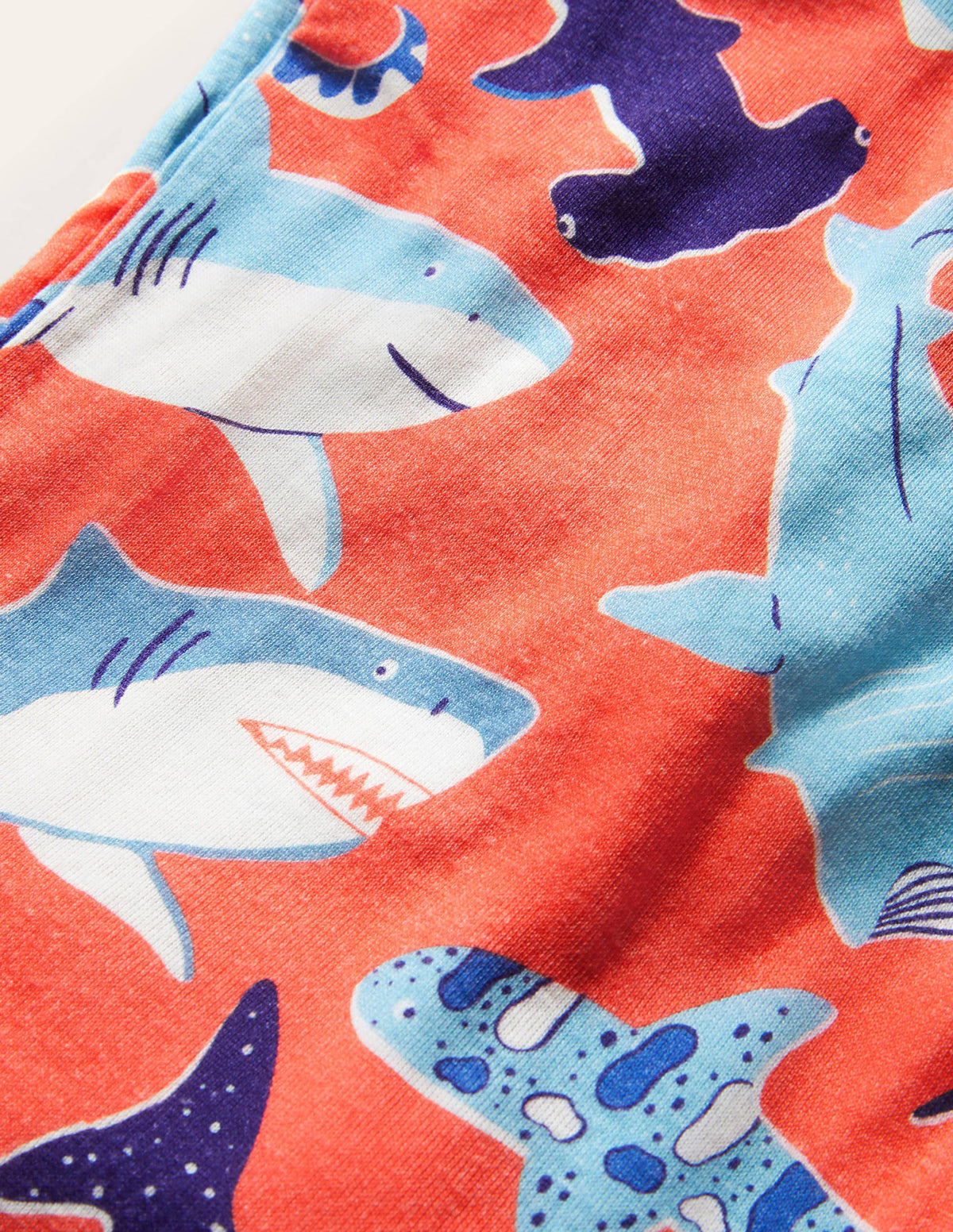 Red Glow-in-the-dark Shark Pyjamas-Soft Red Sharks - Image 3