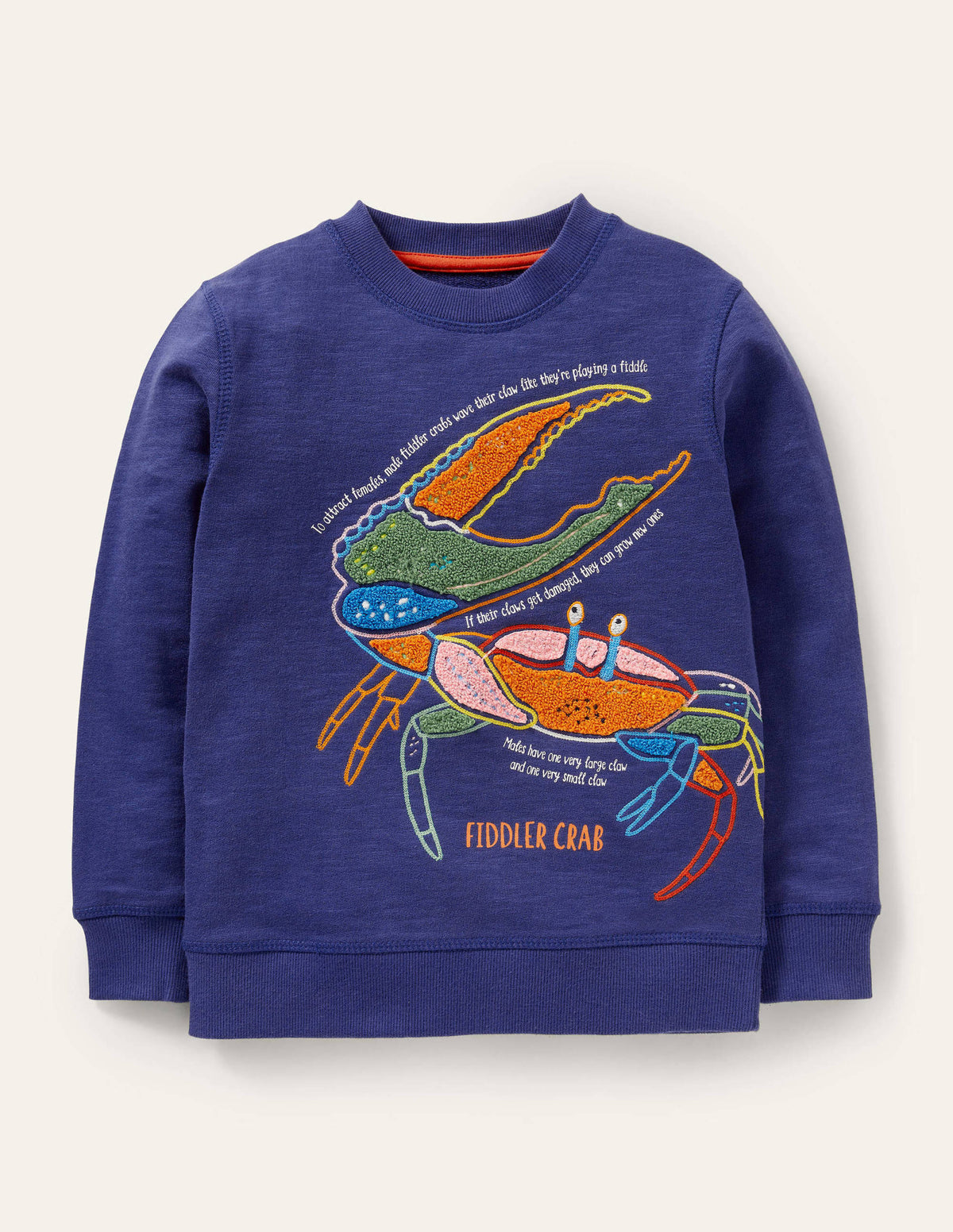Appliqué Crab Sweatshirt-Starboard Blue - Image 1