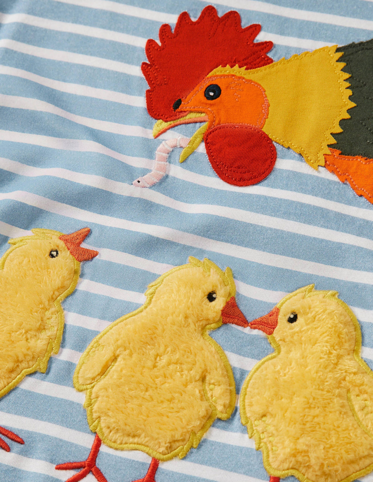 Easter Appliqué T-shirt-Bright Bluebell/Ivory Chickens - Image 3