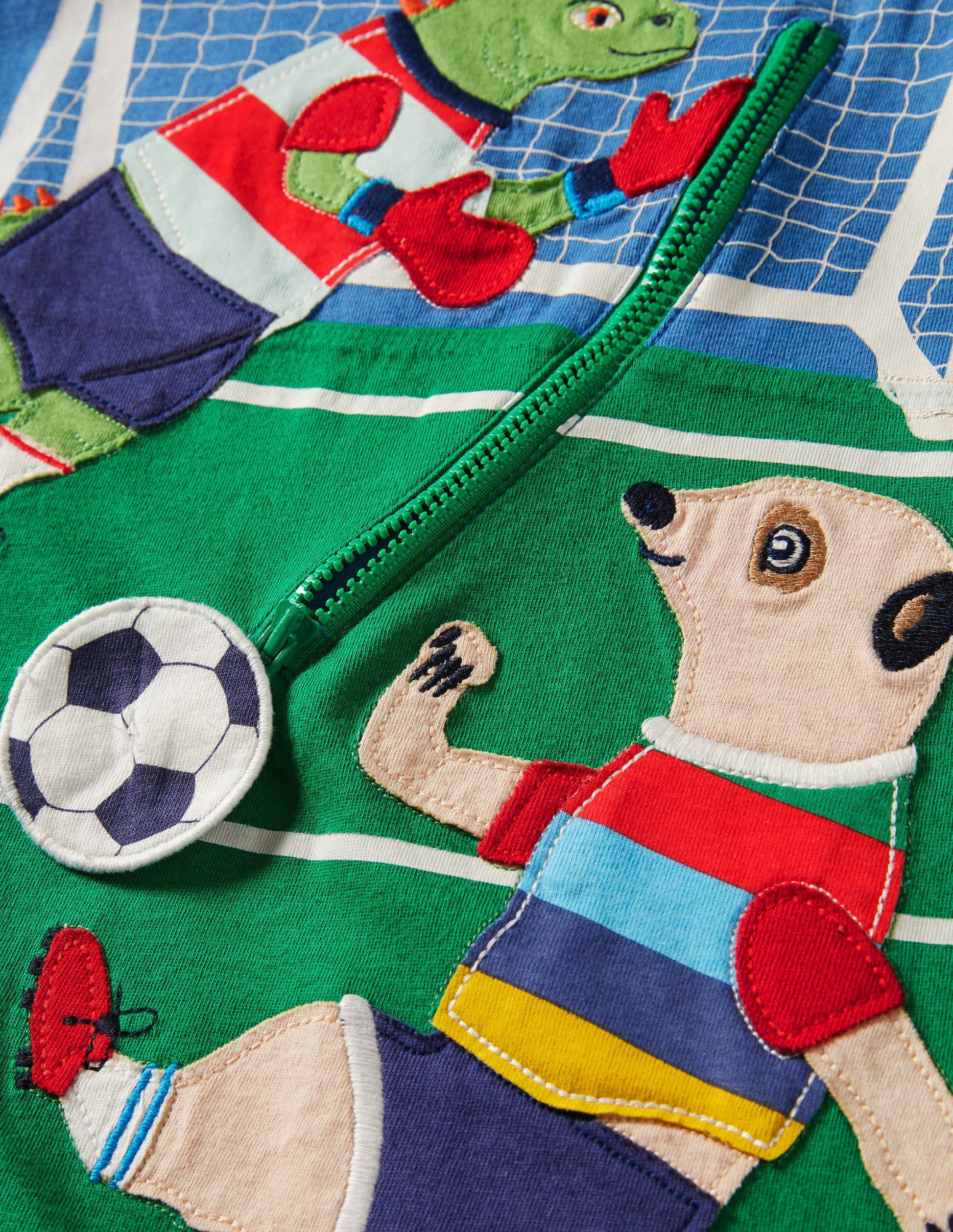 Zip Appliqué T-shirt-Elizabethan Blue Football-3