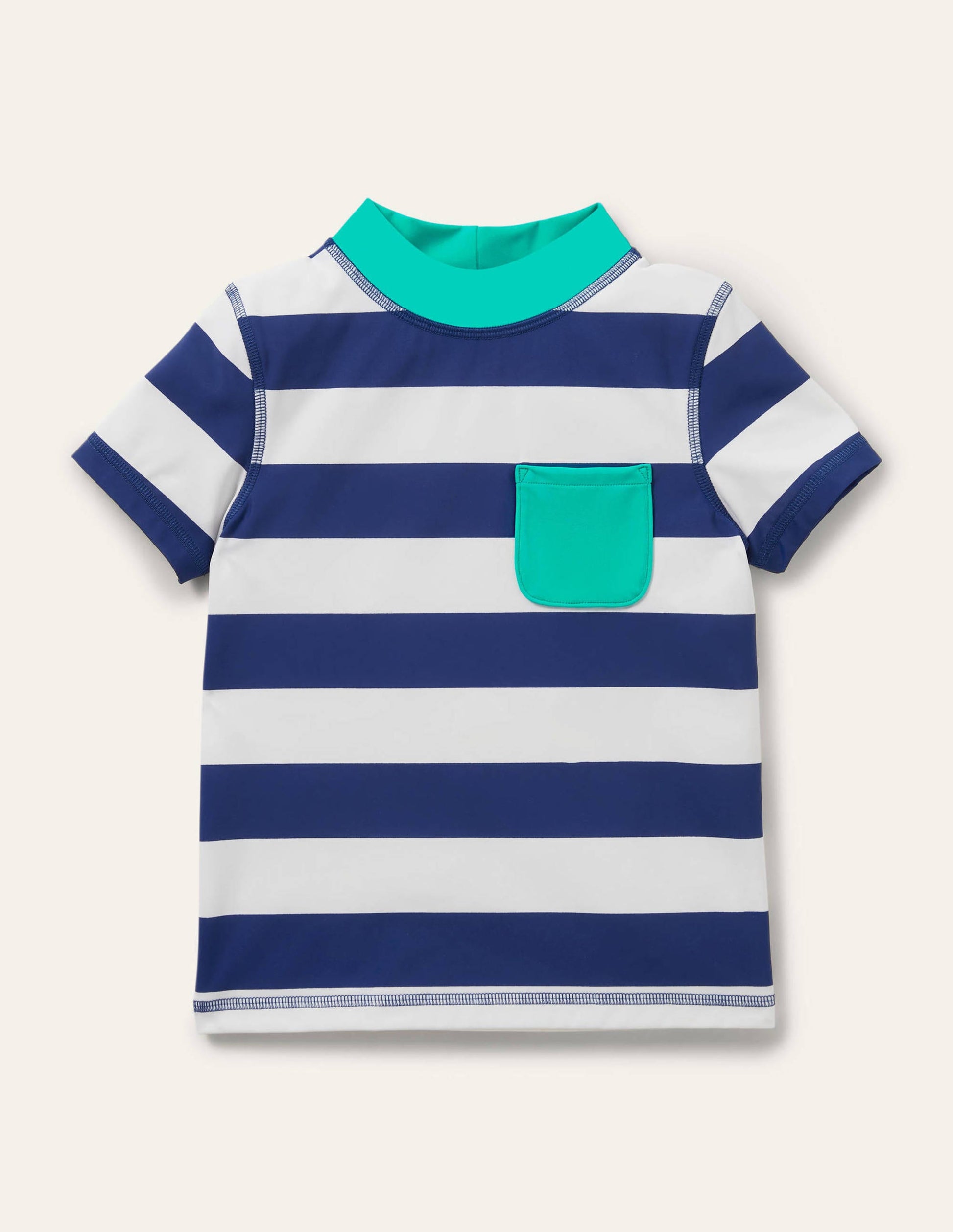Short Sleeve Rash Vest-Blue Wave/White-1