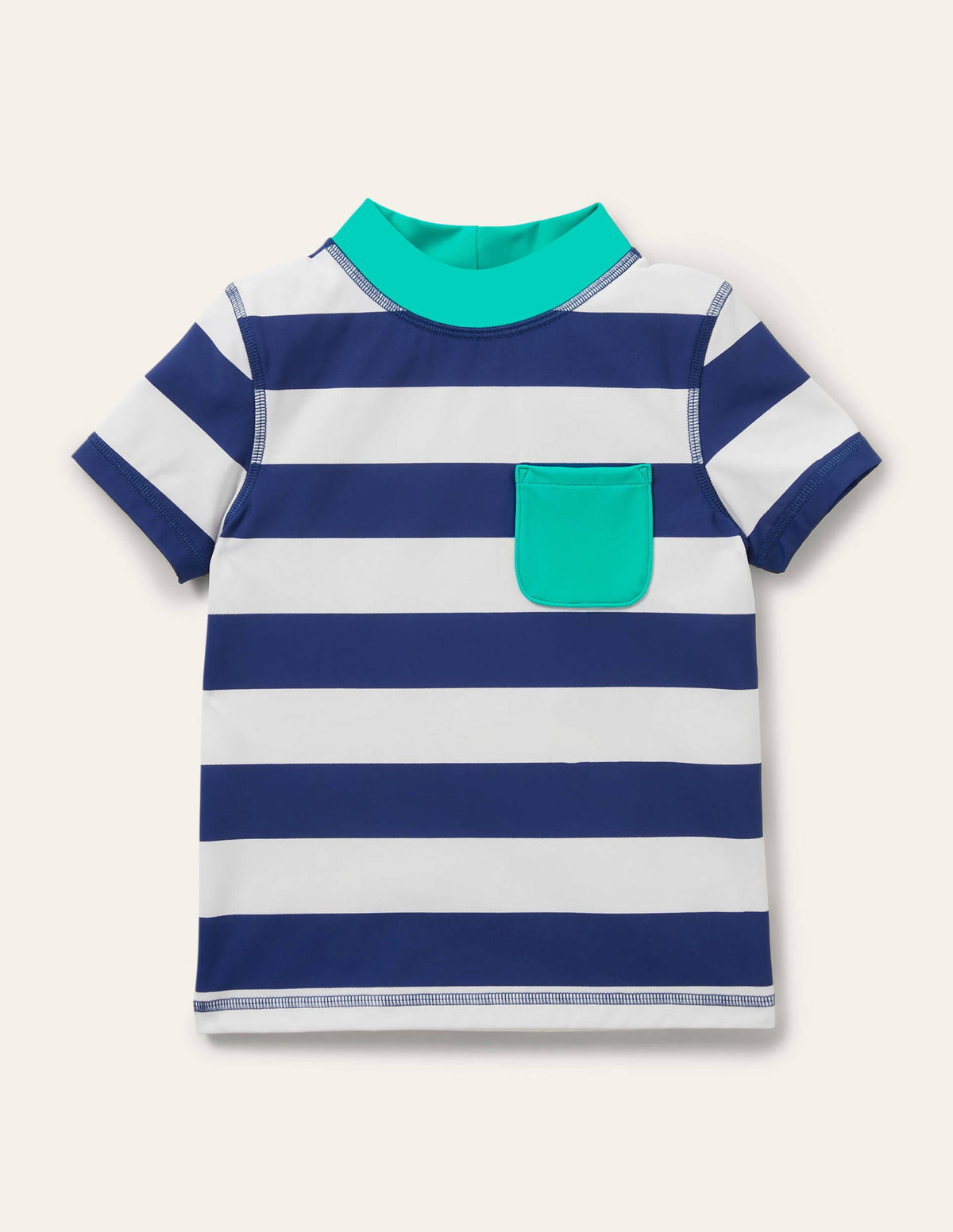 Short Sleeve Rash Vest-Blue Wave/White - Image 1