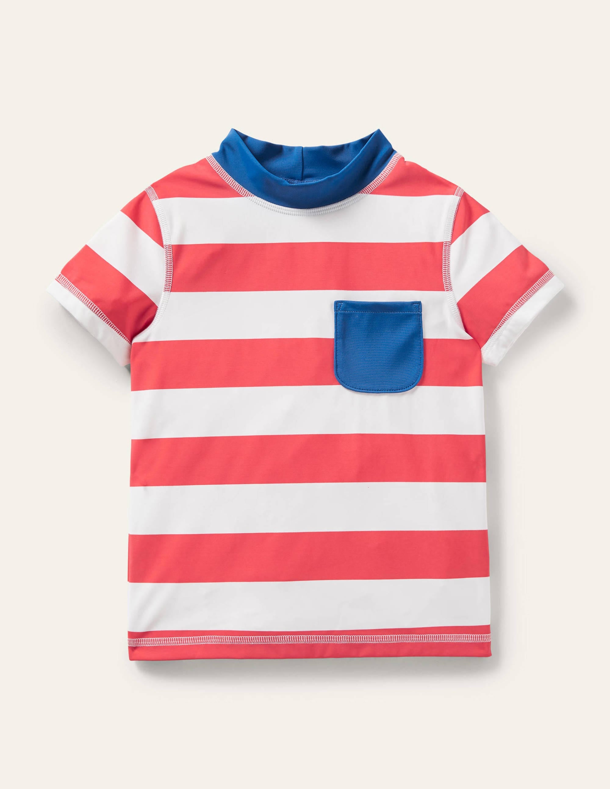 Short Sleeve Rash Vest-Jam/Ivory Stripe - Image 1