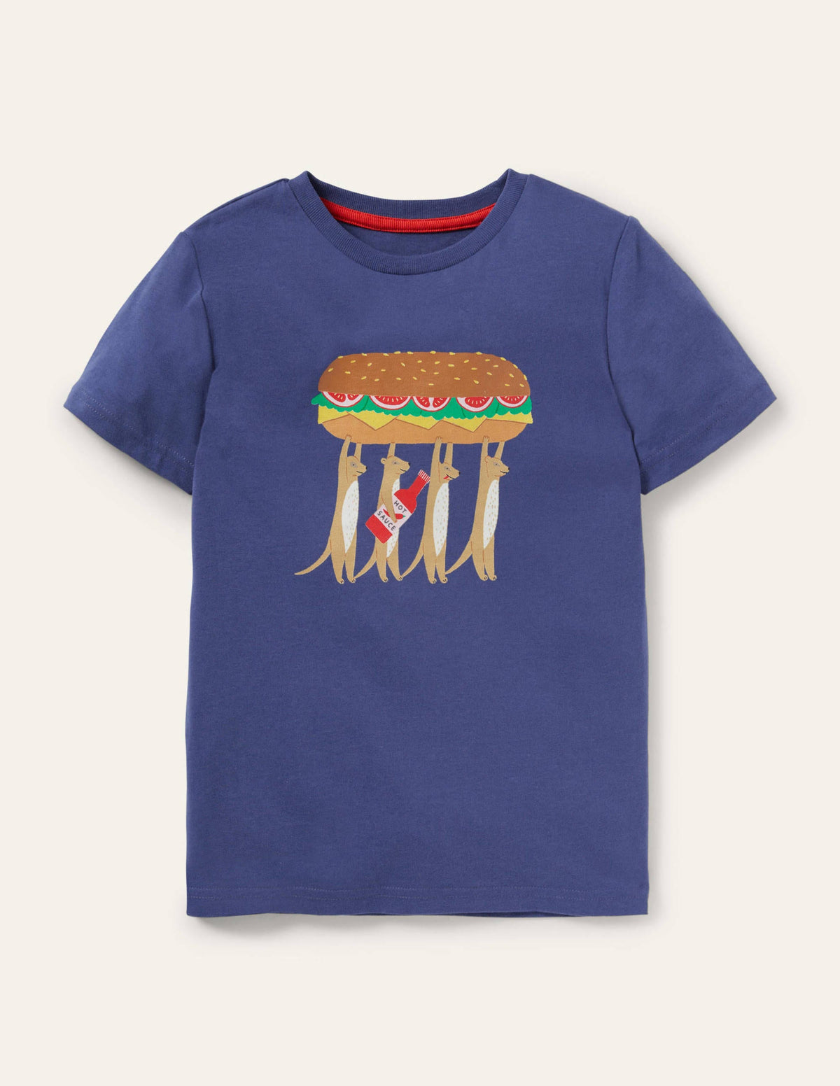 Printed Meerkat T-shirt-Starboard Blue Meerkat - Image 1