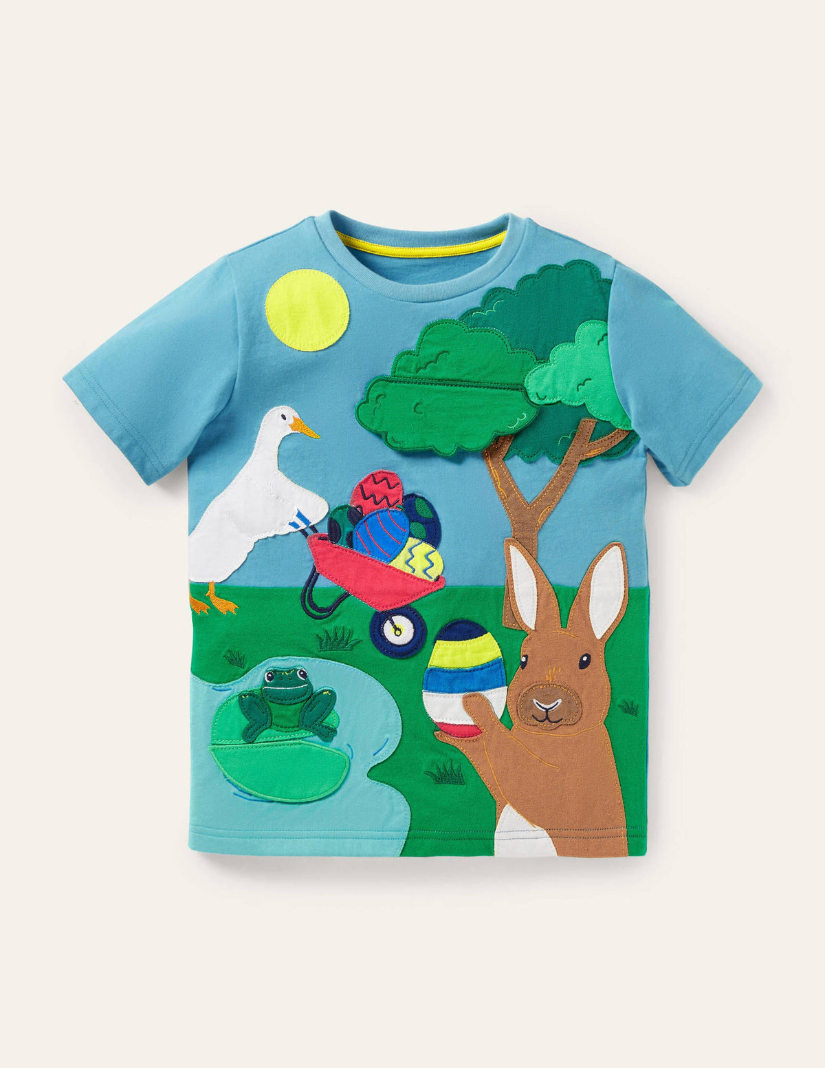 Lift-the-Flap Egg Hunt T-shirt-Surfboard Blue Rabbit-1