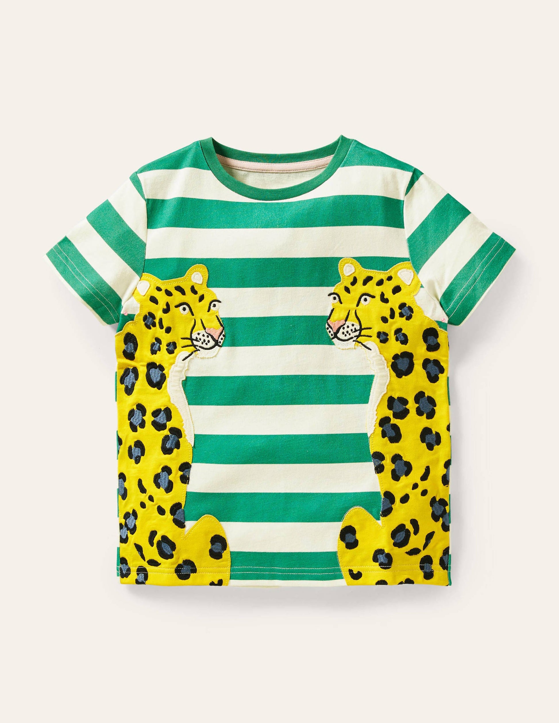 Big Cat Appliqué T-shirt-Green Pepper Cheetahs-1