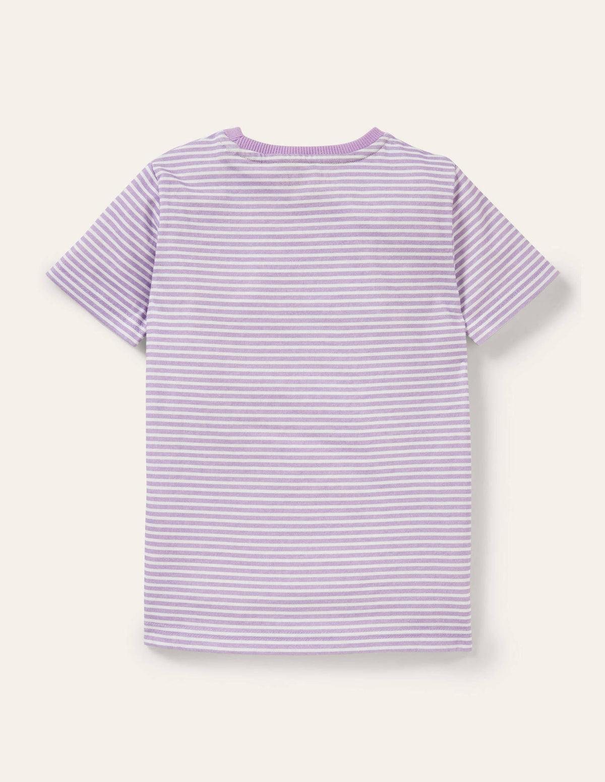 Stripy Animal Appliqué T-shirt-Cool Violet Purple Crocodile - Image 2