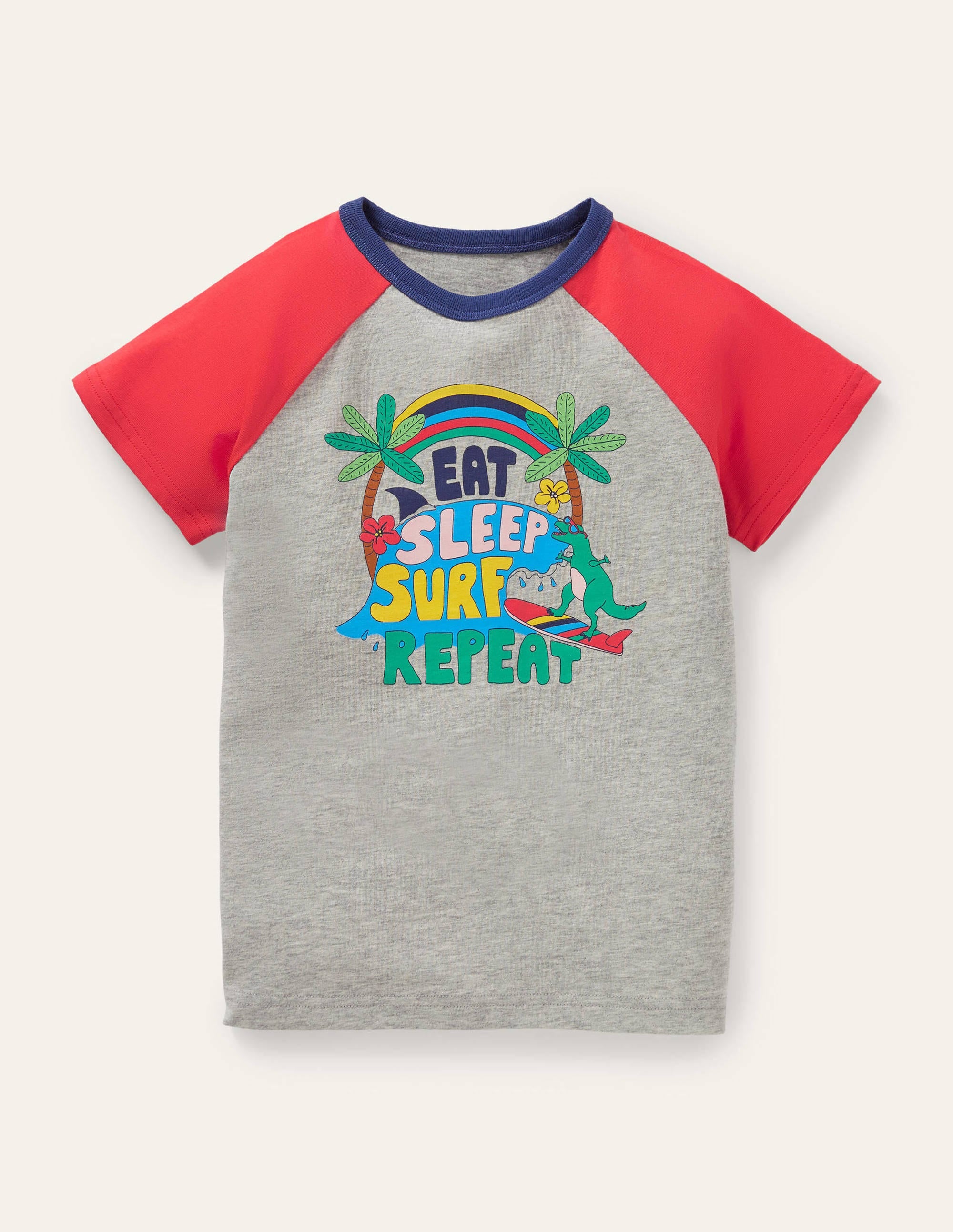 Colourblock Logo T-shirt-Grey Marl Surf - Image 1