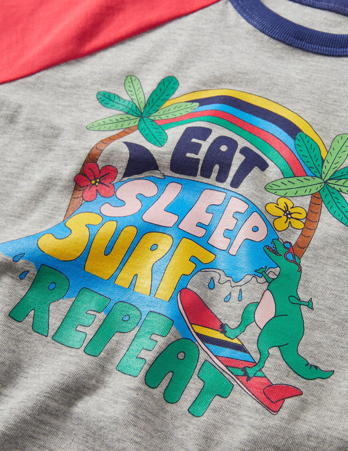 Colourblock Logo T-shirt-Grey Marl Surf - Image 3