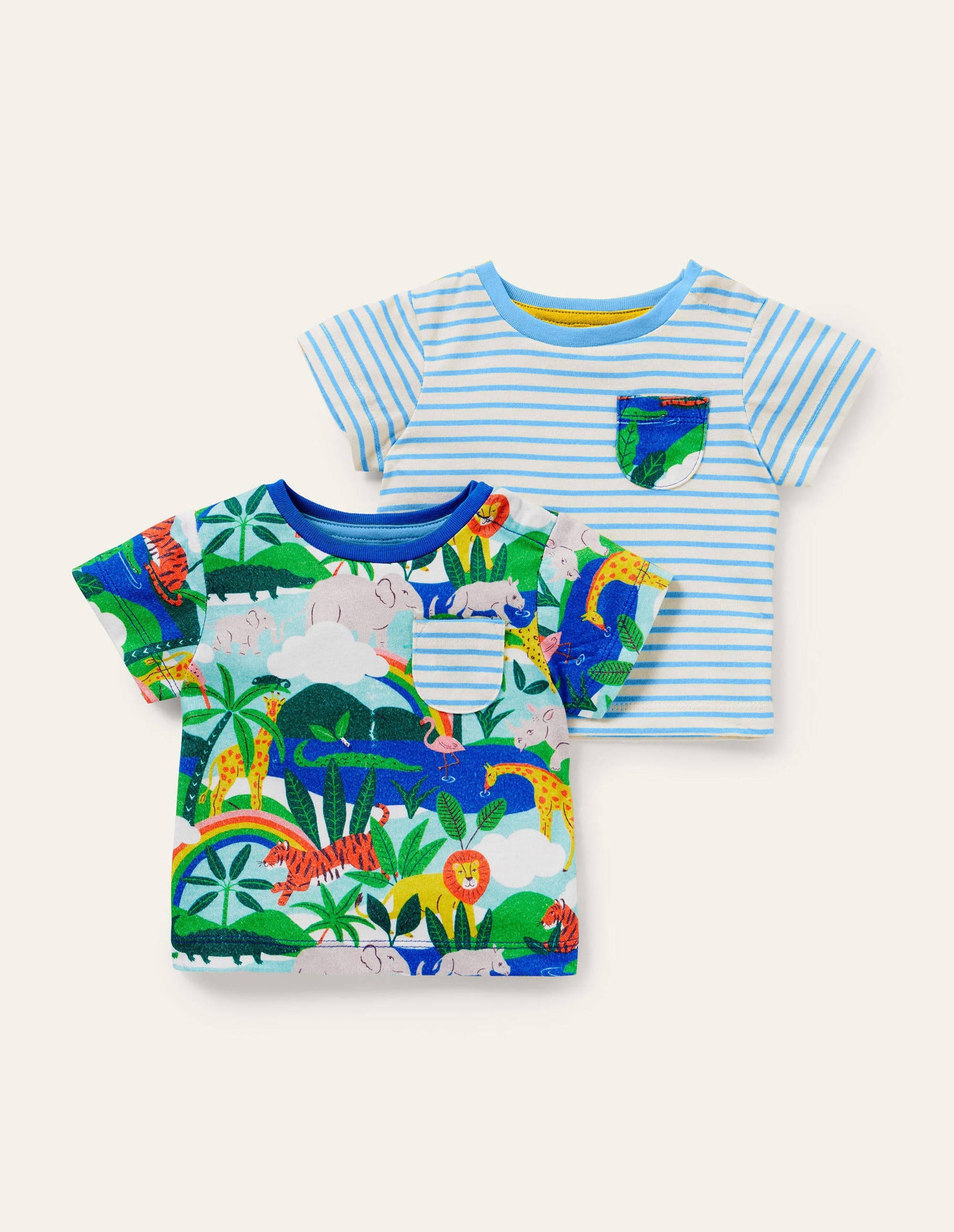 Twin Pack T-Shirts-Multi Rainbow Jungle-1