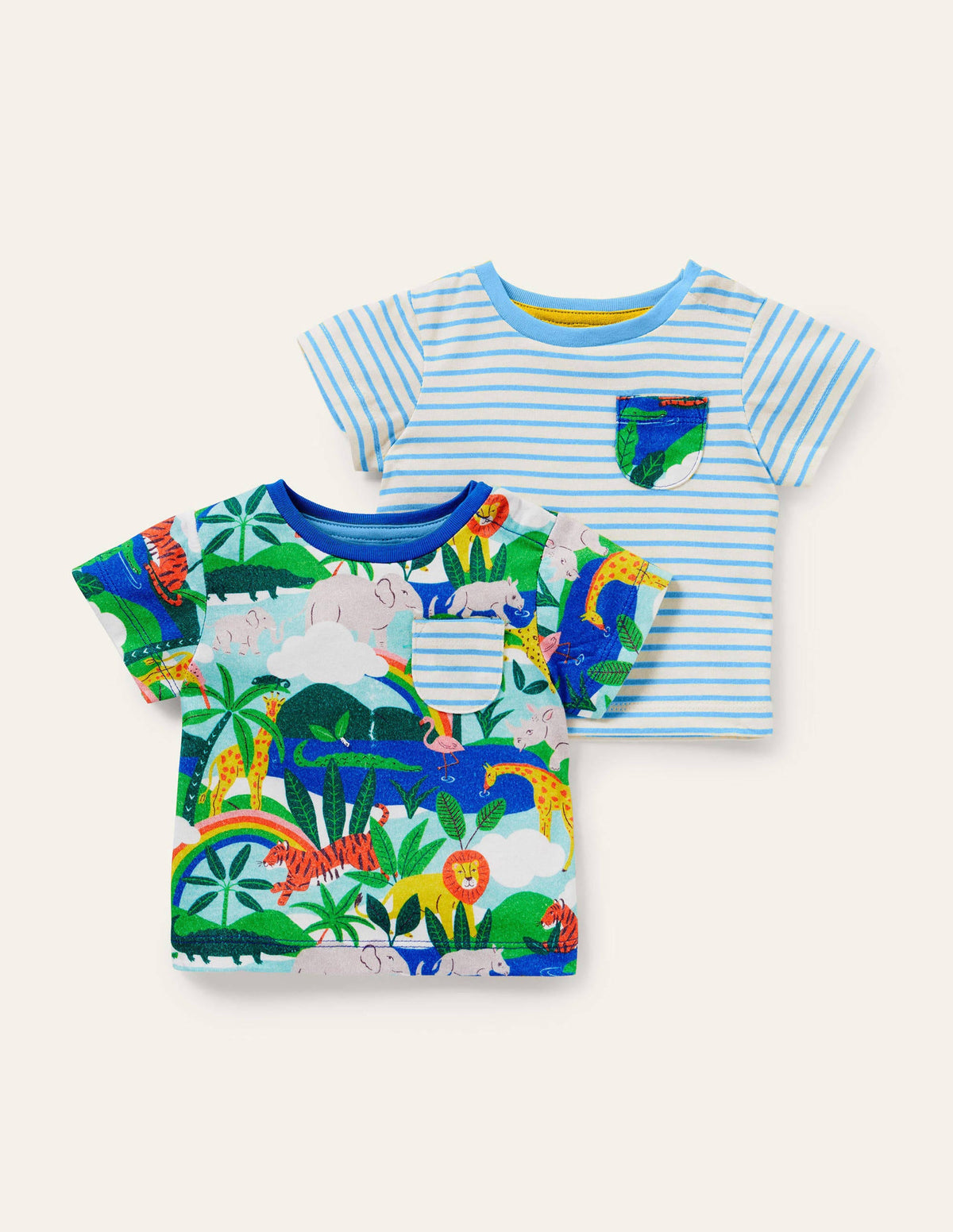 Twin Pack T-Shirts-Multi Rainbow Jungle - Image 1