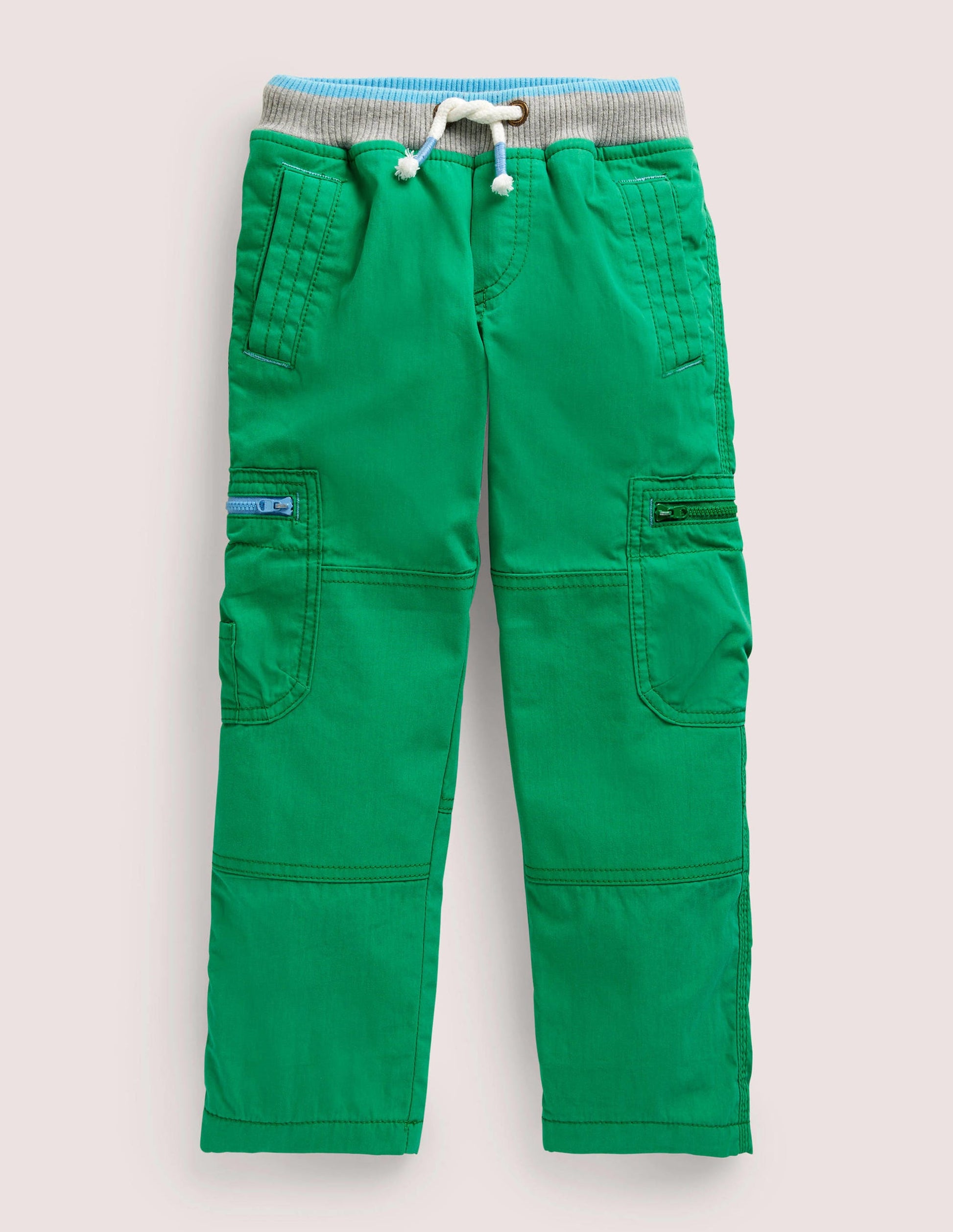 Green Draw String Cargo Trousers-Highland Green-1