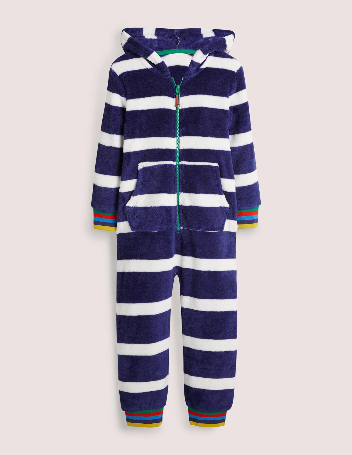 Cosy Fleece All-In-One-College Navy/Ivory Rainbow-1
