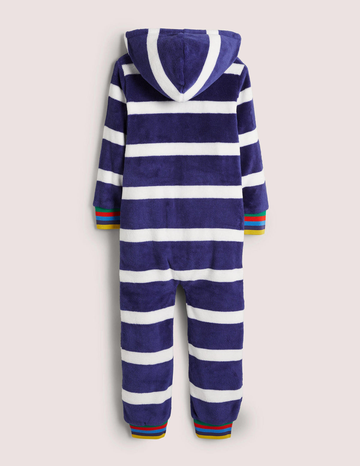 Cosy Fleece All-In-One-College Navy/Ivory Rainbow - Image 2