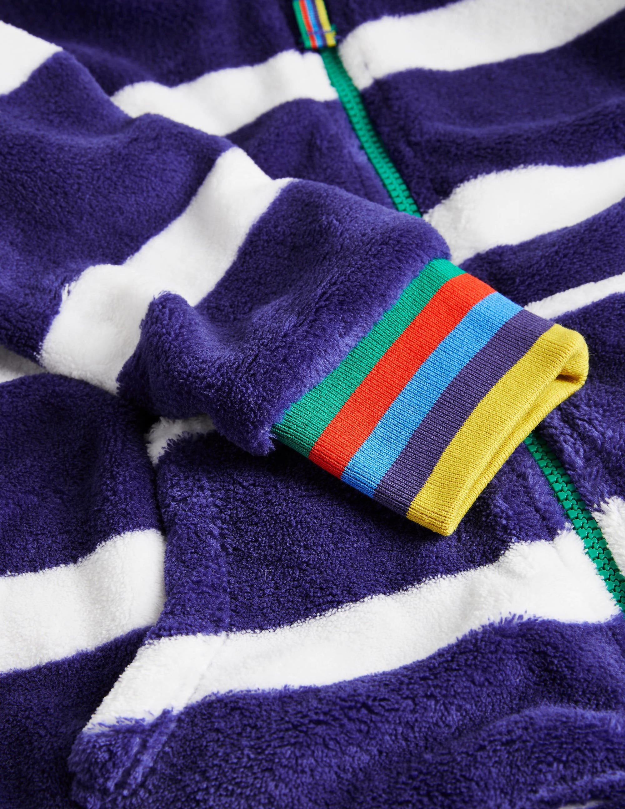Cosy Fleece All-In-One-College Navy/Ivory Rainbow - Image 3