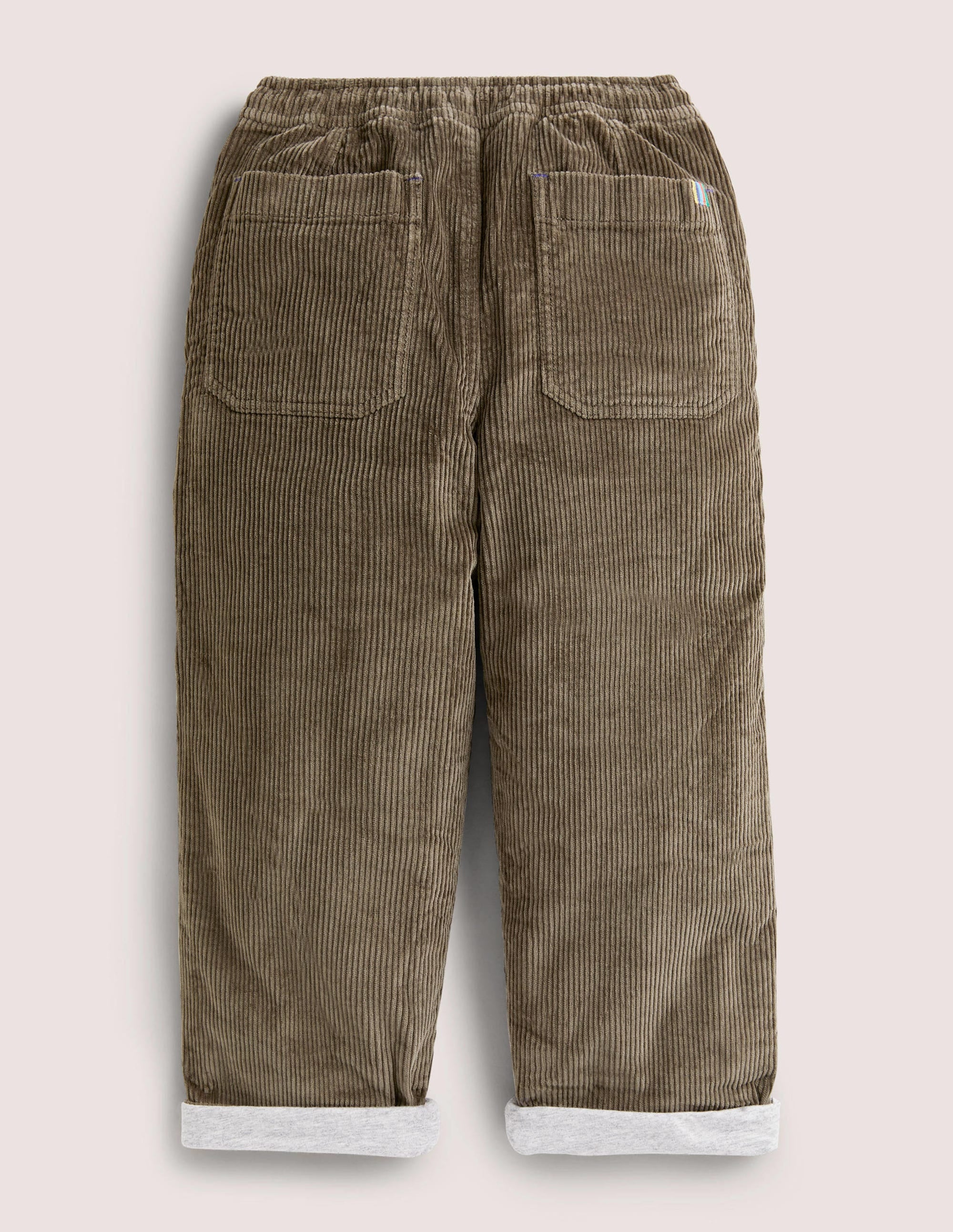 Lined Trousers-Khaki Green Cord - Image 2