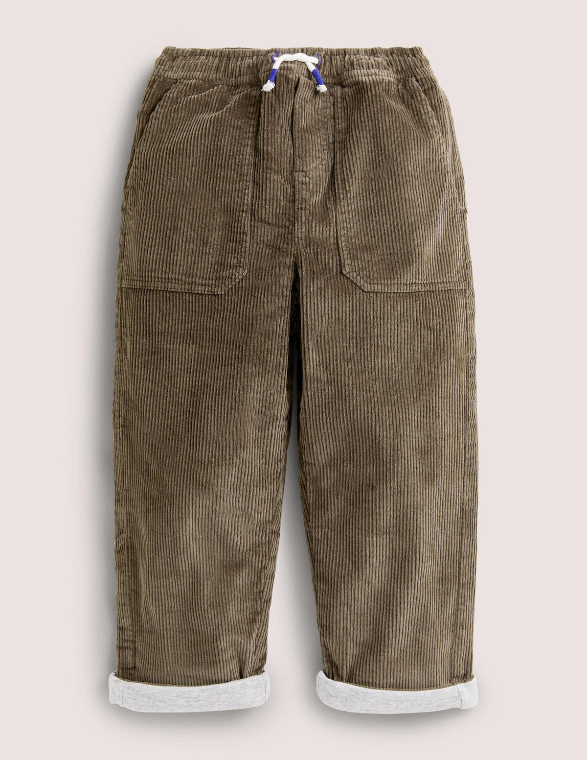 Lined Trousers-Khaki Green Cord - Image 1