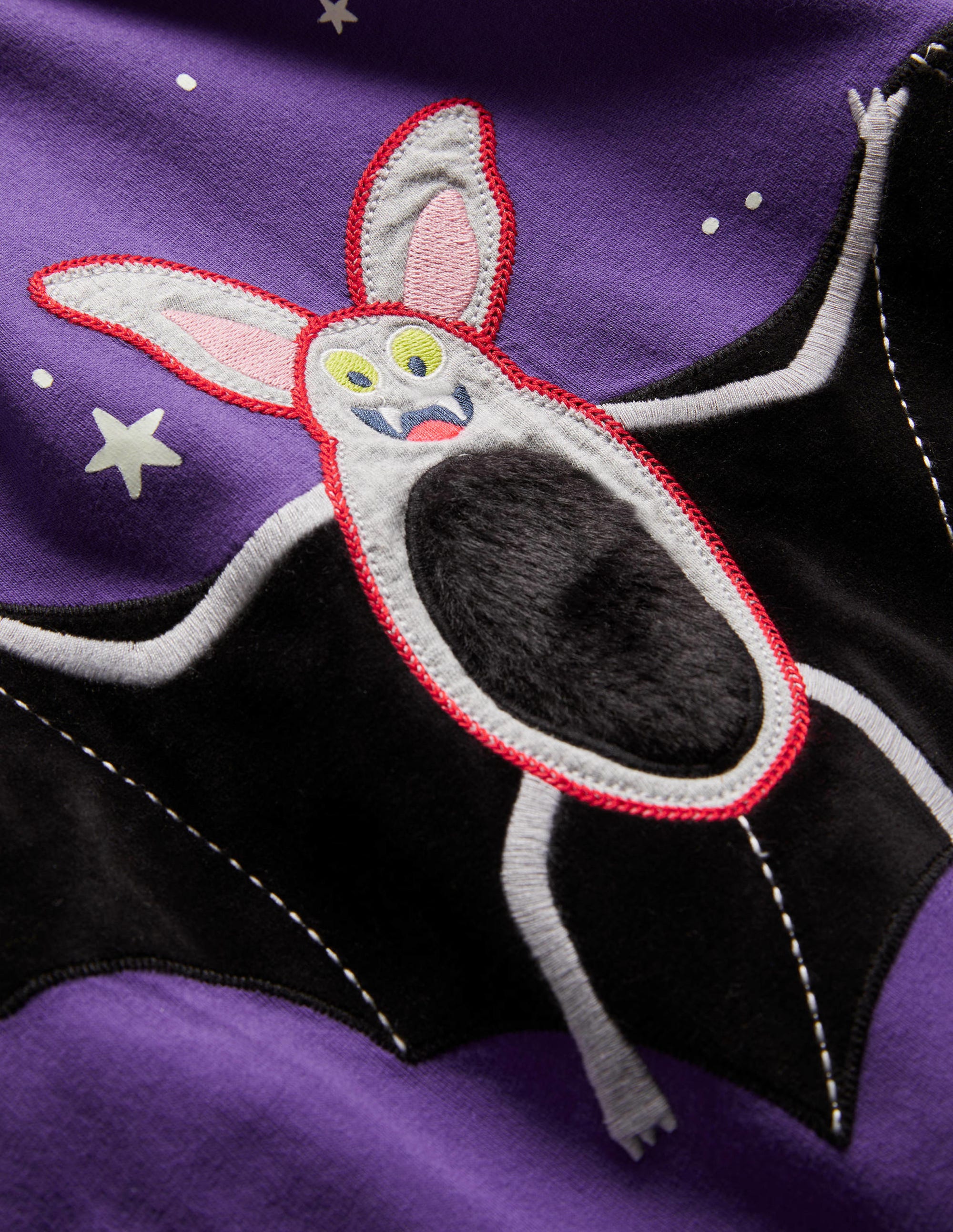 Halloween Glow Bat T-shirt-Bijou Purple Bat - Image 3