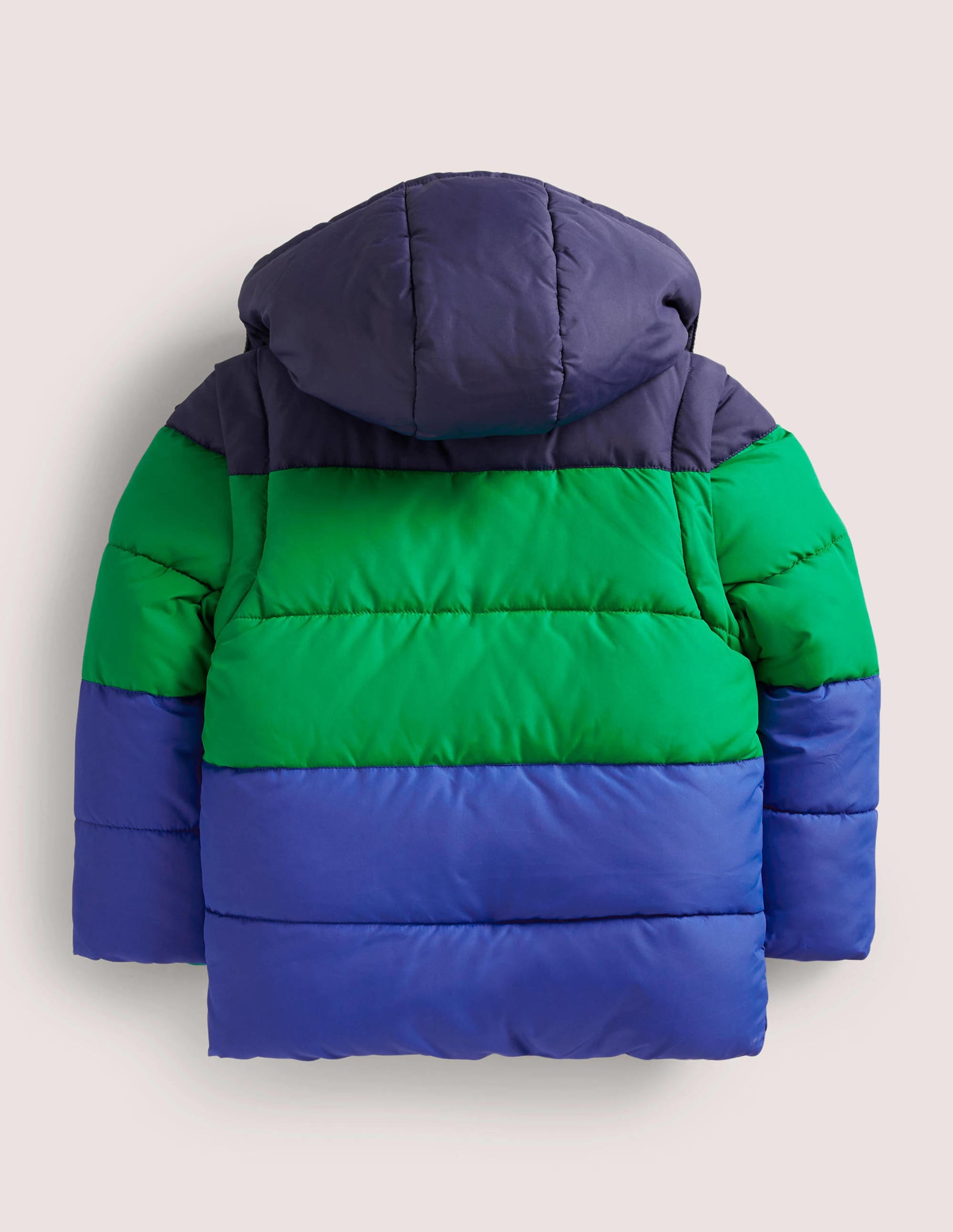 Colourblock 2-in-1 Puffer Jacket-College Navy/Green Colourblock - Image 2