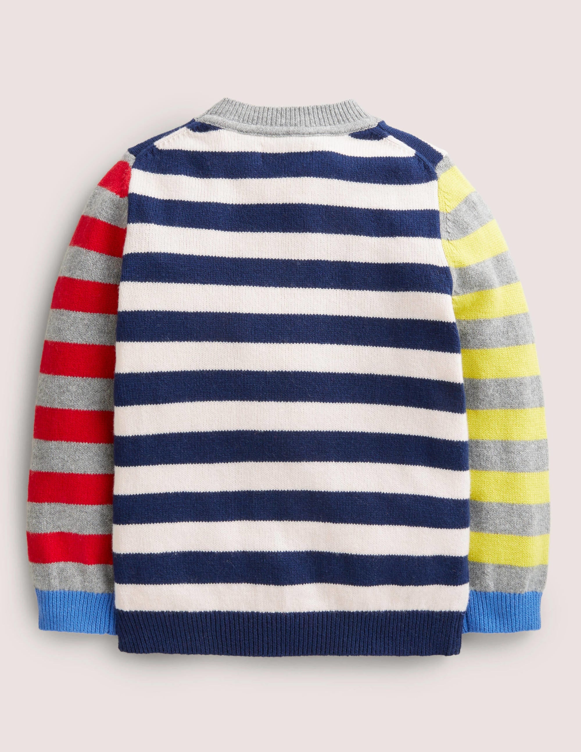 Hotchpotch Crew Neck Jumper-Multi Stripe Colourblock - Image 2
