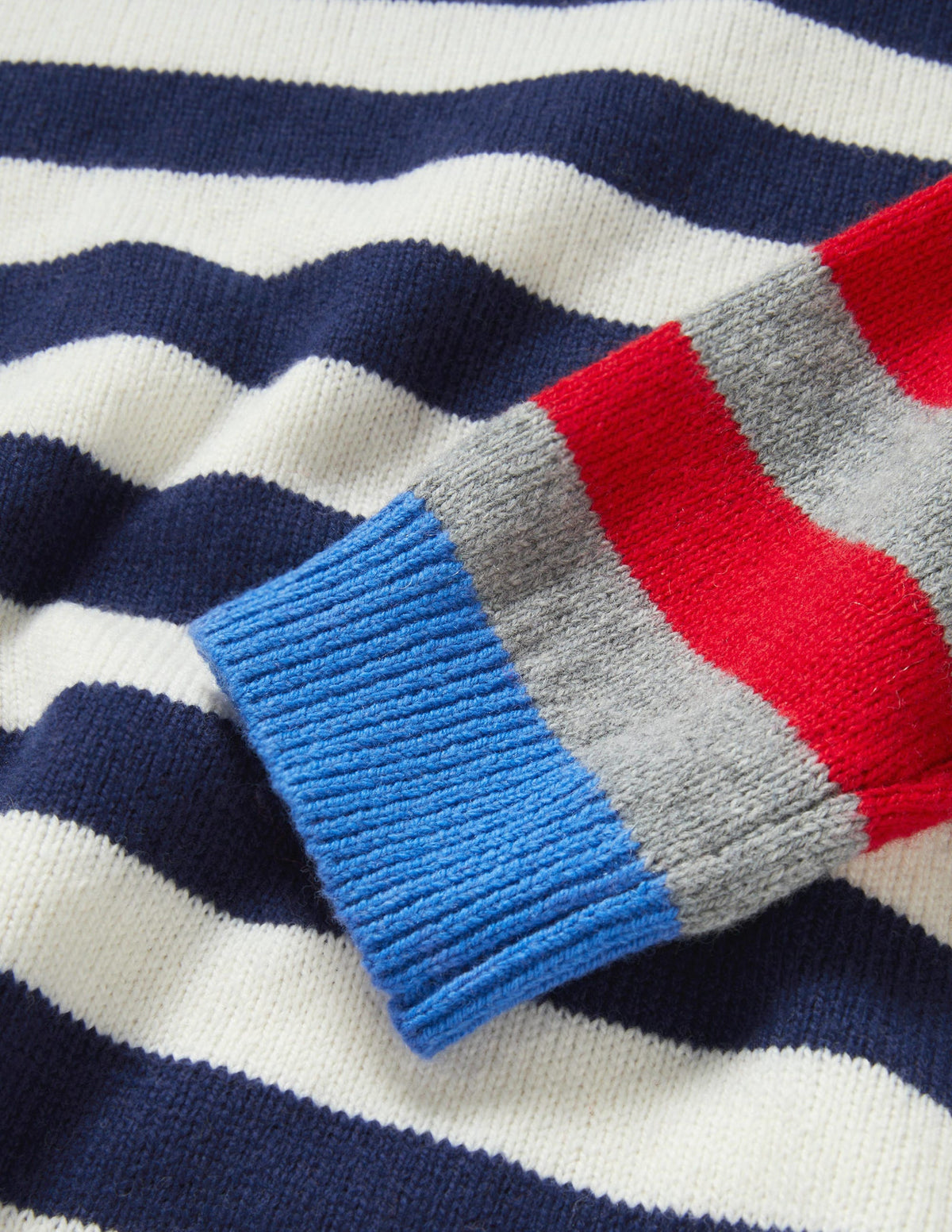 Hotchpotch Crew Neck Jumper-Multi Stripe Colourblock - Image 3
