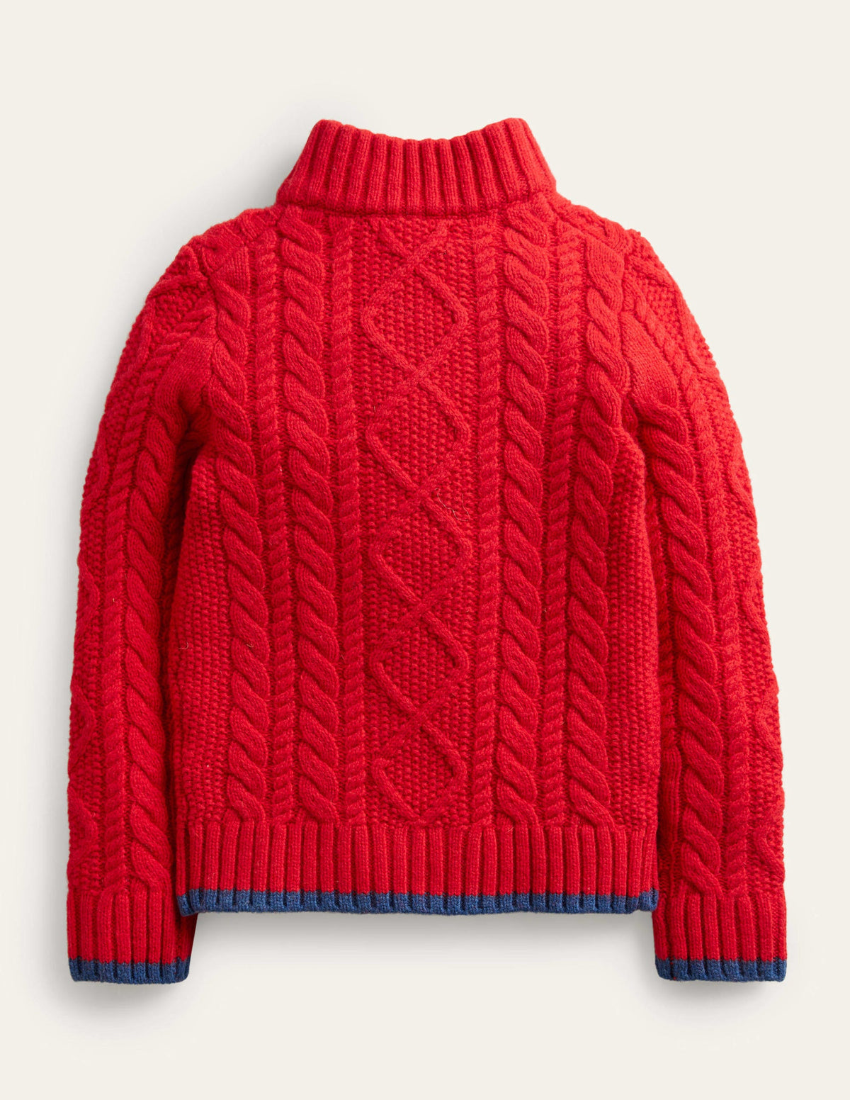 Cable Half Zip Jumper-Rockabilly Red Cable - Image 2