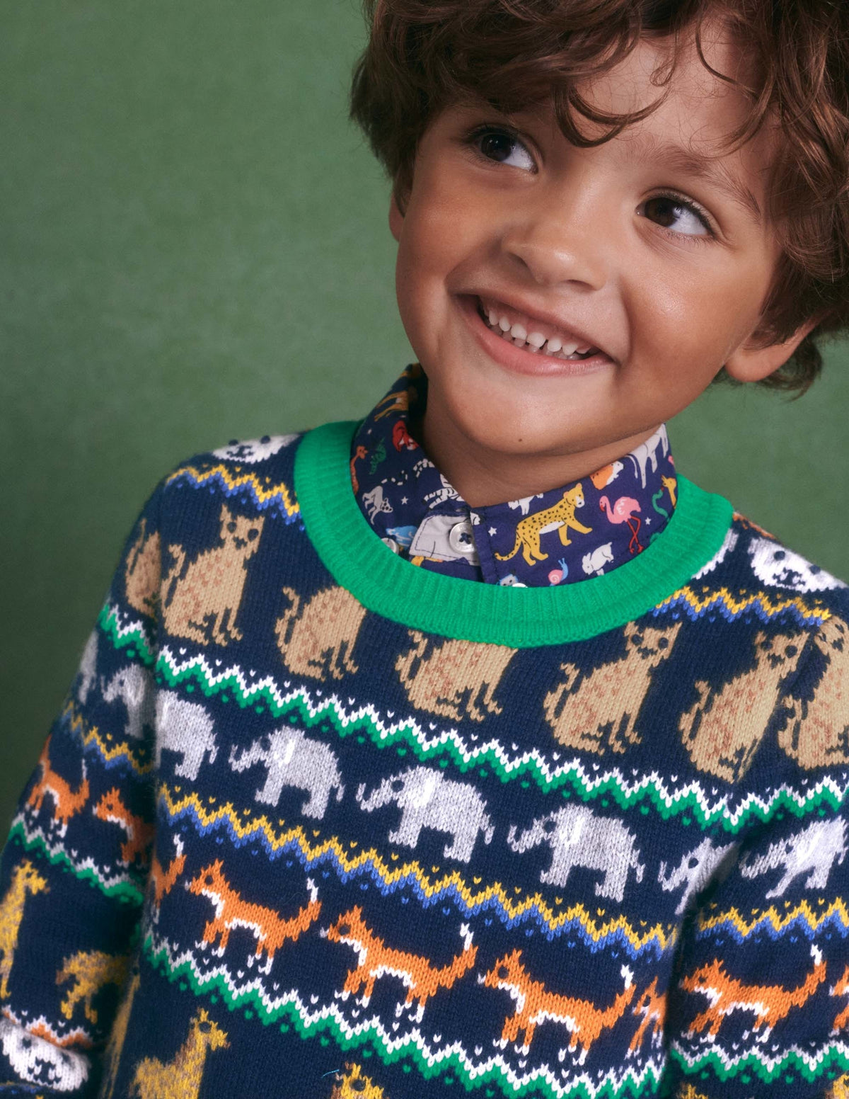 Fair Isle Jumper-College Navy Global Fair Isle - Image 4