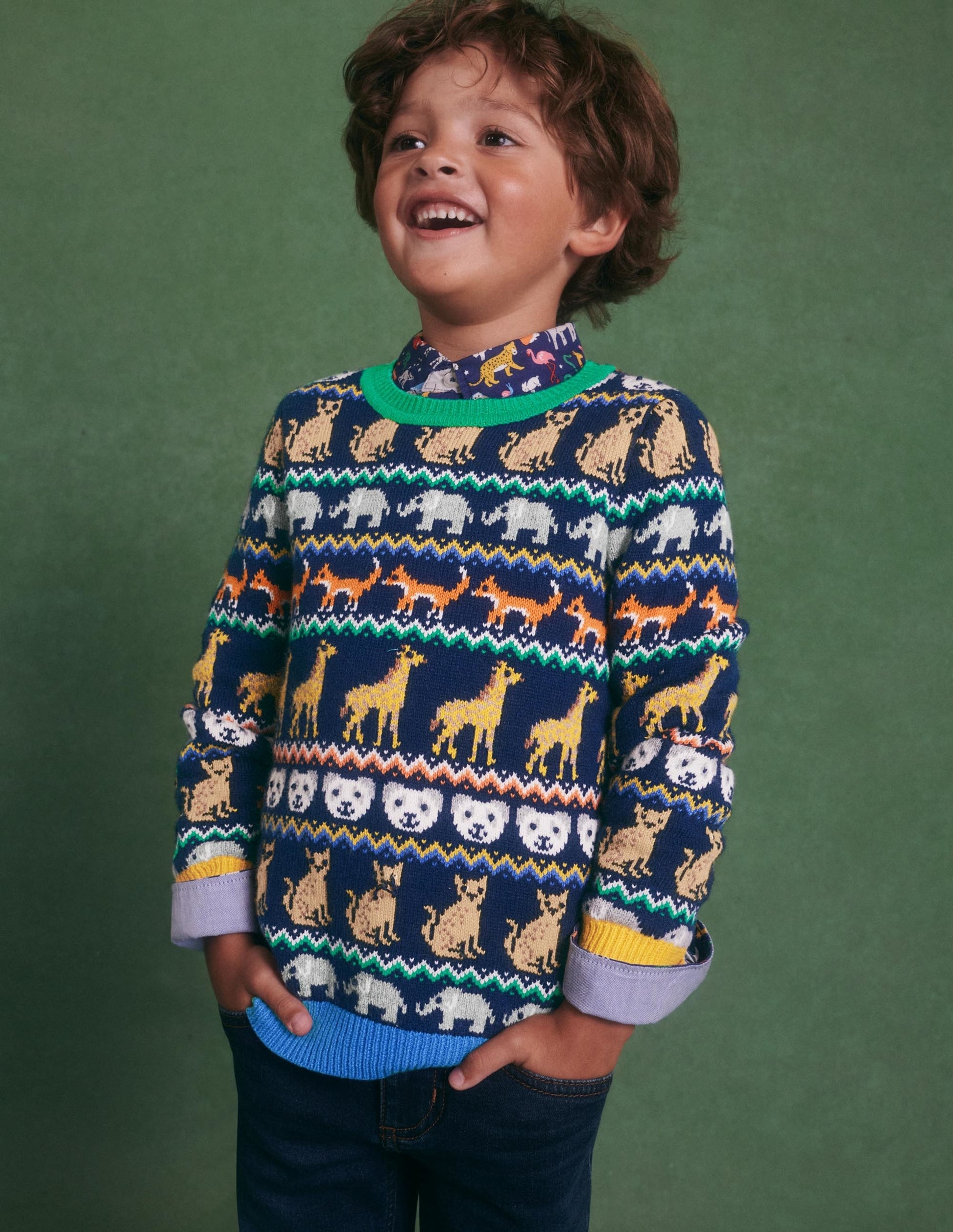 Fair Isle Jumper-College Navy Global Fair Isle-5