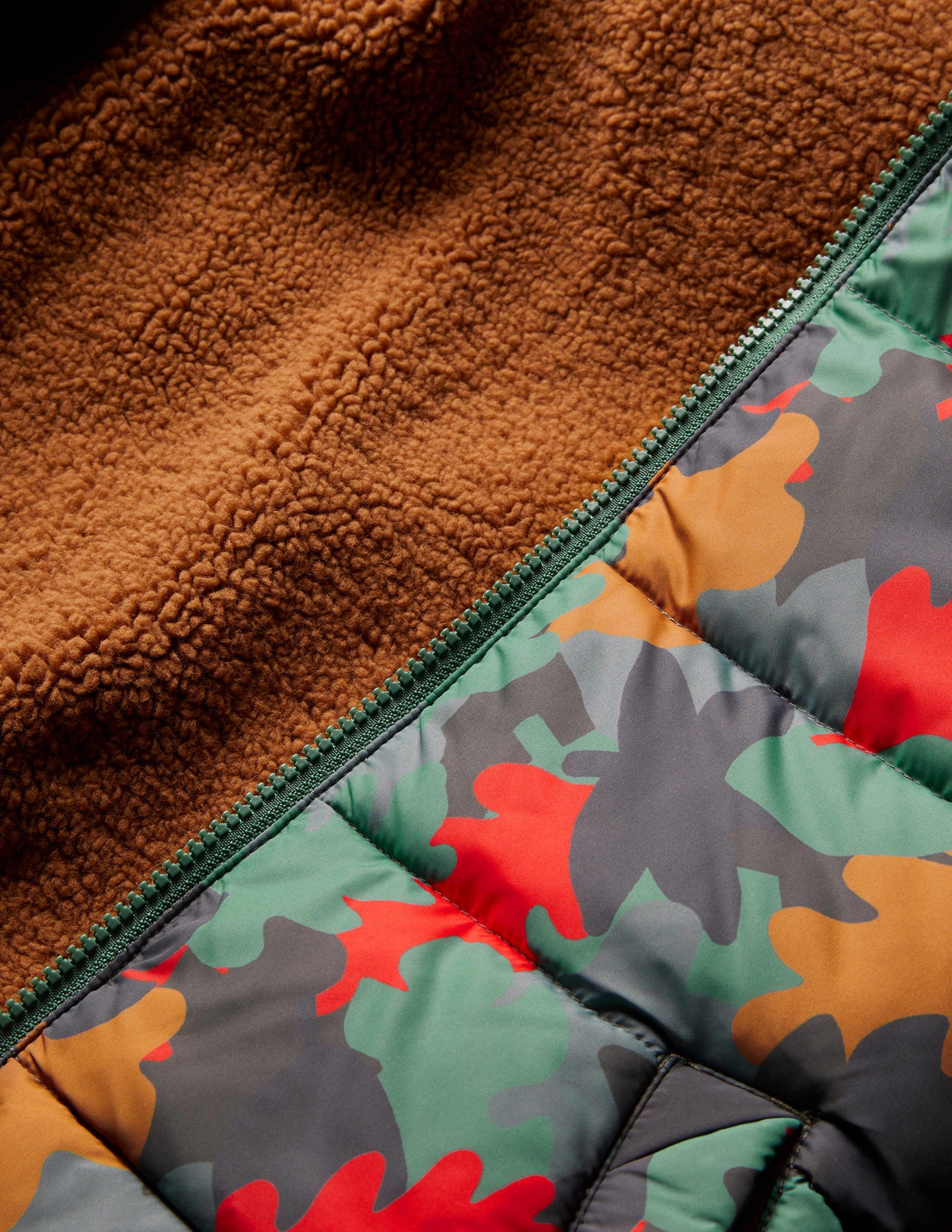 Autumn Leaf Reversible Teddy Puffer Jacket-Rosemary Autumn Leaf Camo-3