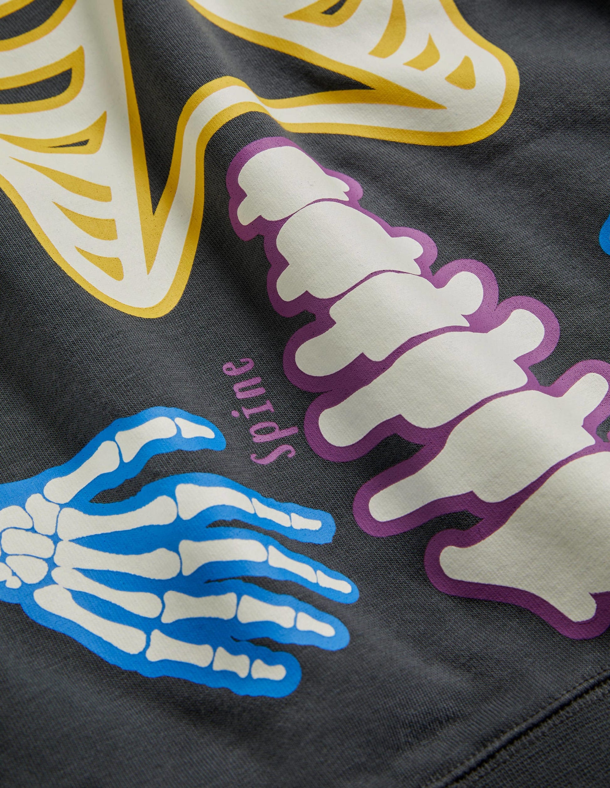 Halloween Glow Skeleton Hoodie-Smoke Grey Glowing Skeleton-3