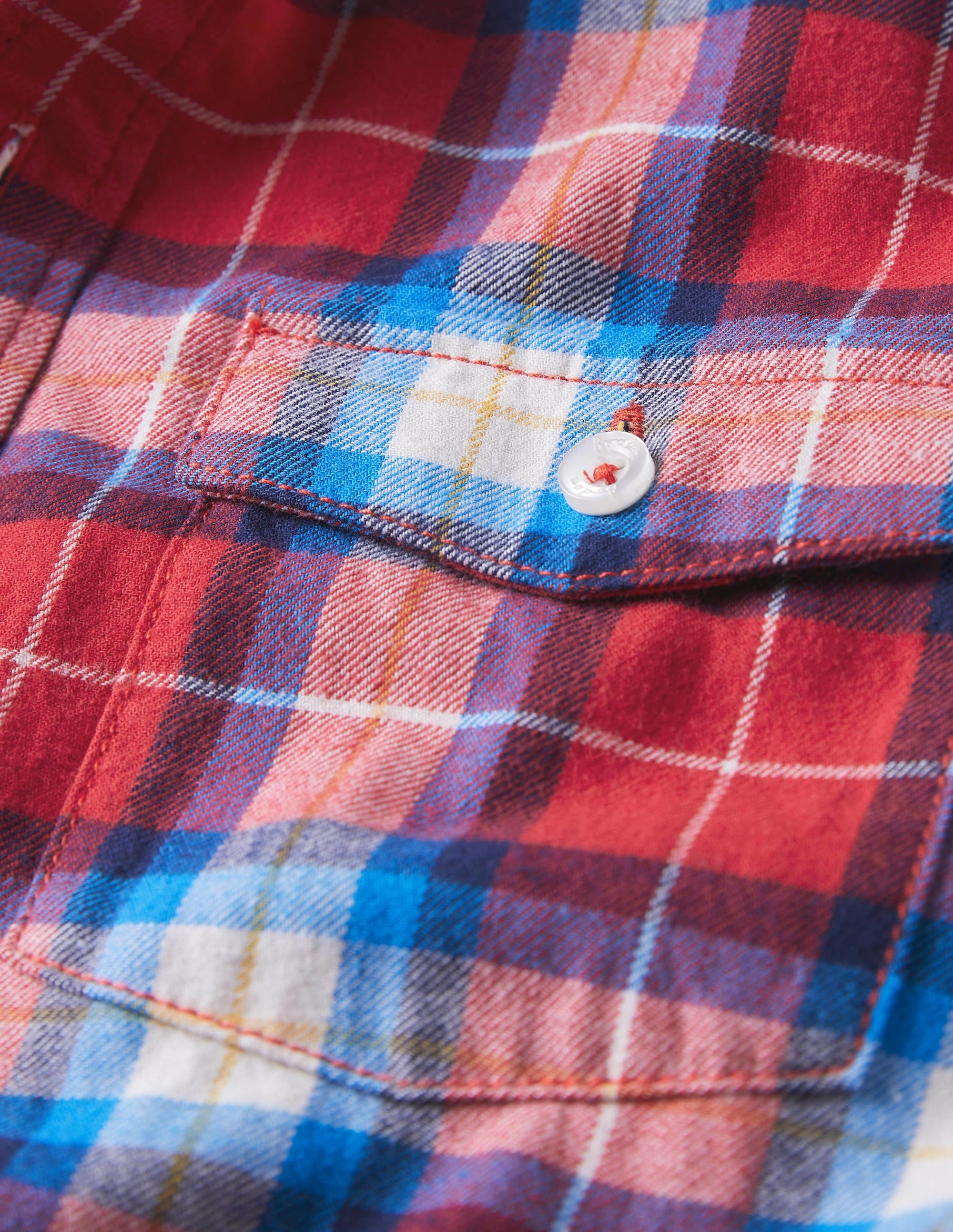 Cosy Brushed Check Shirt-Rockabilly Red Check - Image 3